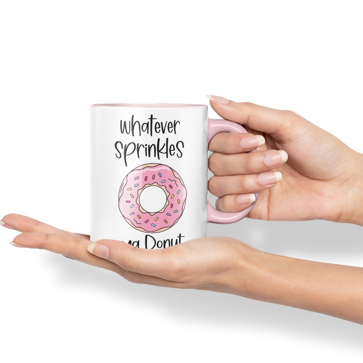 Whatever Sprinkles ya Donut Sarcastic Joke Ceramic Coloured Mug Cup for Tea Coffee Hot Brew Gift 330ml 11 OZ Gift