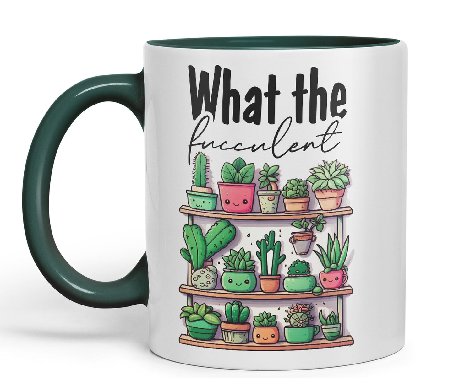 What The fucculent, Succulent Plant Joke Sarcastic Ceramic Coloured Mug Cup for Tea Coffee Hot Brew 330ml 11Oz Gift