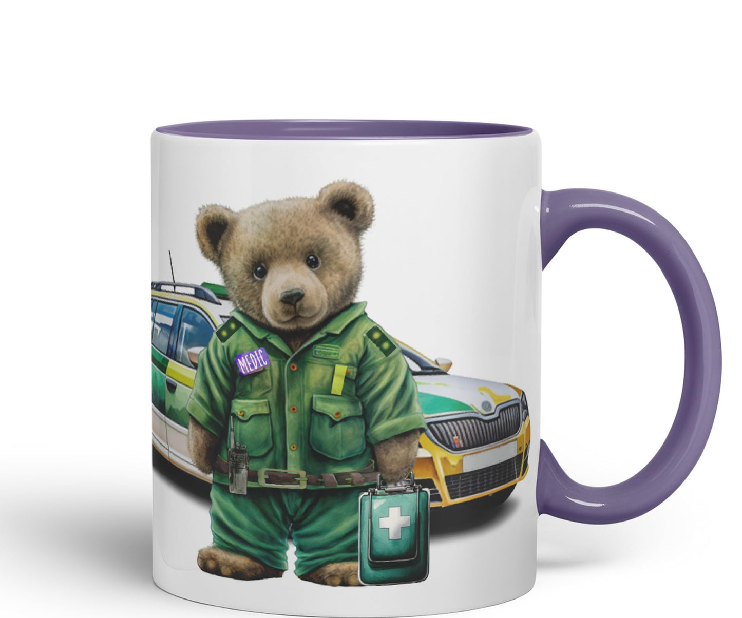 Vixar Teddy Bear Medic Themed Ceramic Mug Coloured Mug Cup Gift Birthday Work Office Tea Coffee