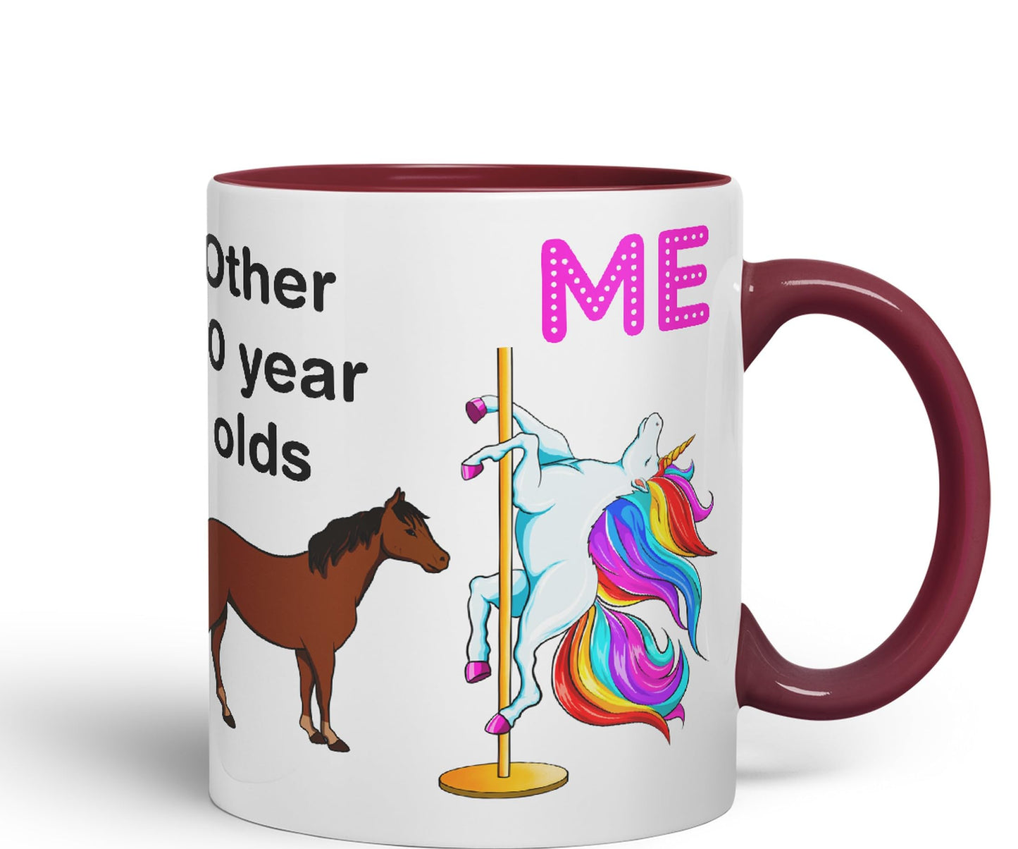 Vixar Pole Dance Unicorn 50th Birthday Other 50 Year Older Coloured 330 ml Mug Cup Gift Work Office Tea Coffee