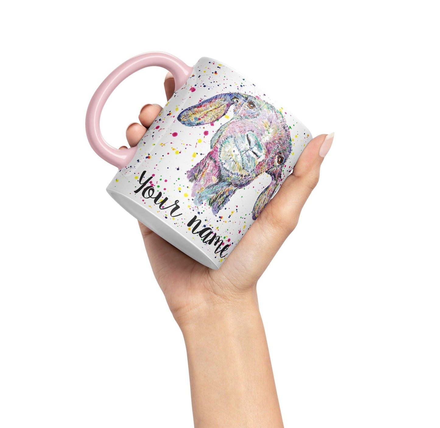 Vixar Personalised with Your Text Goat Farm Animals Watercolour Art Coloured Ceramic Mug Cup Gift 330ml 11oz Custom Work Office Tea Coffee