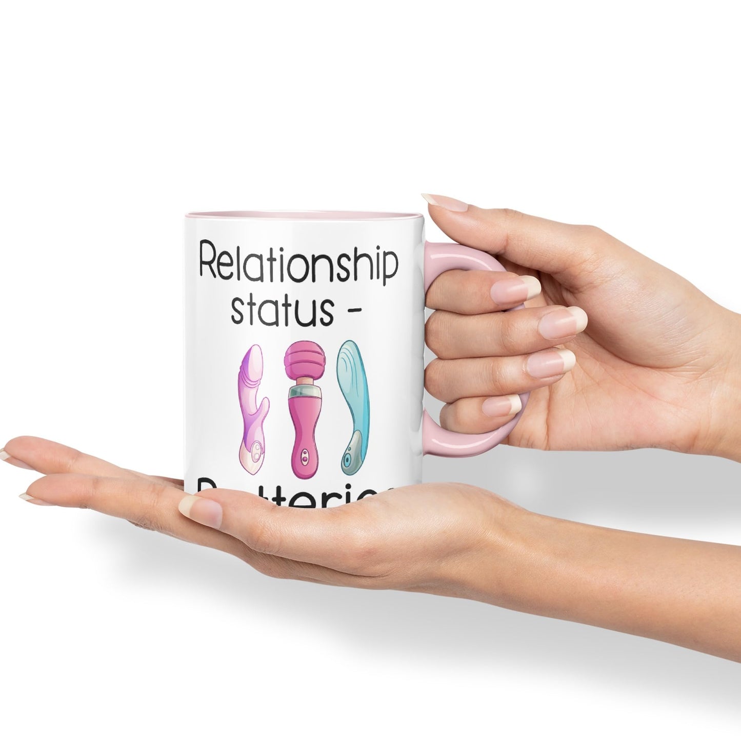Vixar Relationship Status Batteries Adult Joke Sarcastic Tree Presents Coloured Ceramic Mug Cup Gift 330ml 11oz Work Office Tea Coffee Gift