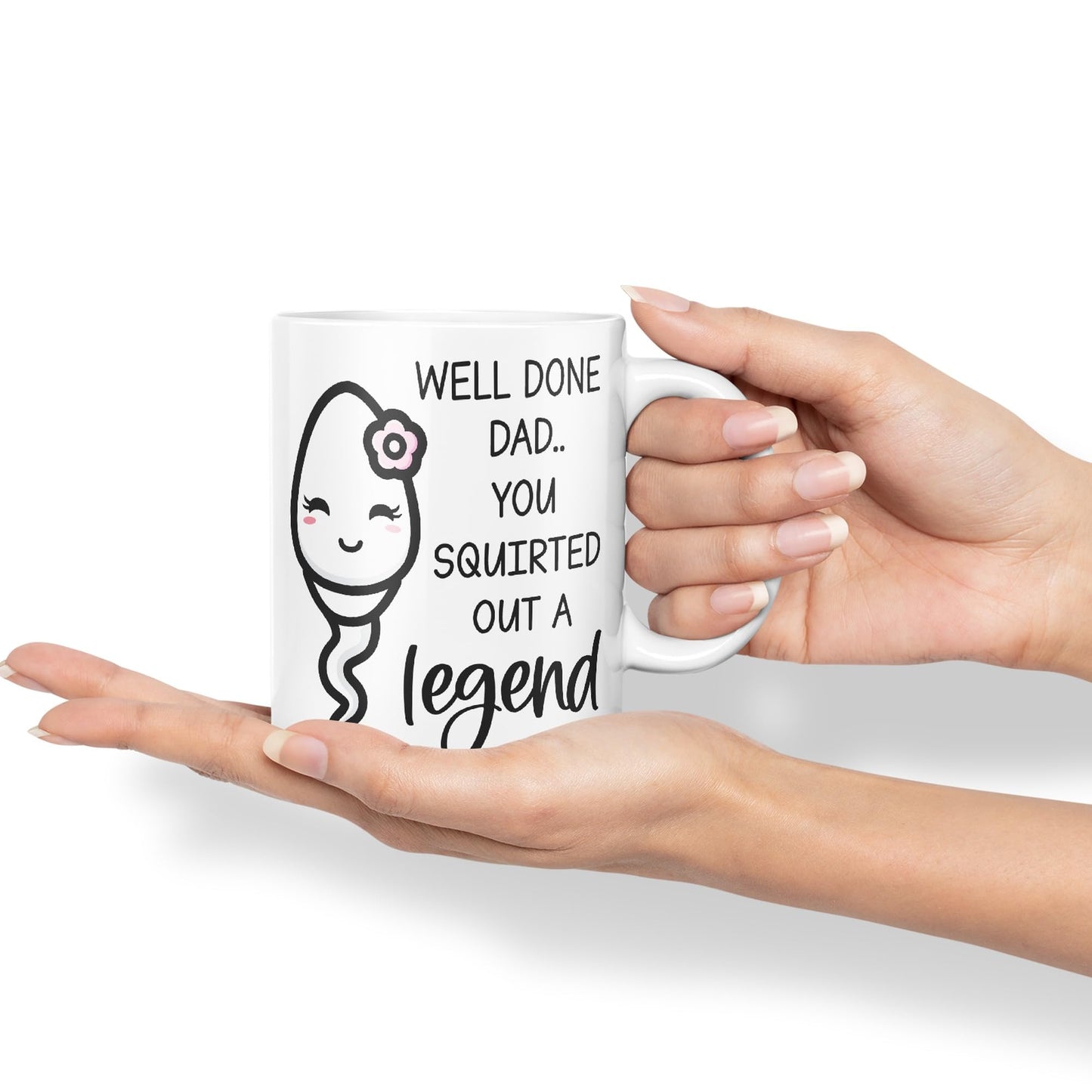 Vixar Dads Little Girl Fathers Day Well Done Dad Ceramic Coloured Mug Cup Gift Tea Coffee Christmas Office Home Joke Sarcastic