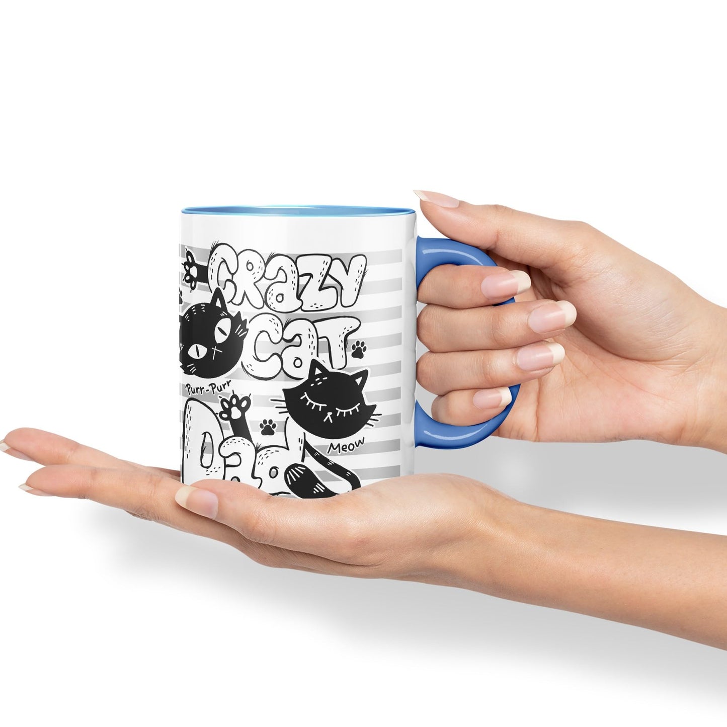 Vixar Crazy Cat Dad Ceramic Mug Coloured Mug Cup Gift Tea Coffee Father's Day Christmas