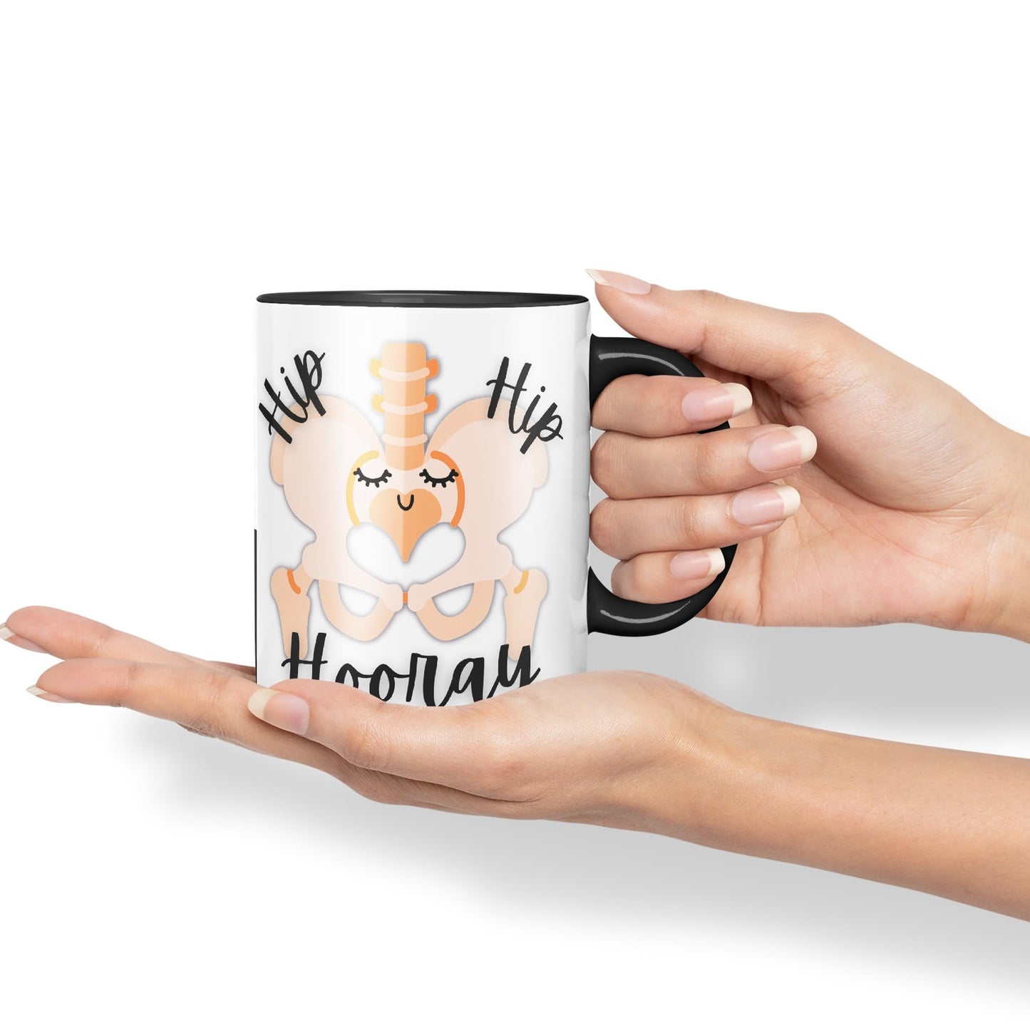 Vixar Anatomy Pun Humor Hip Hip Hooray Coloured Ceramic 330 ml Mug Cup Gift Birthday Work Office Tea Coffee
