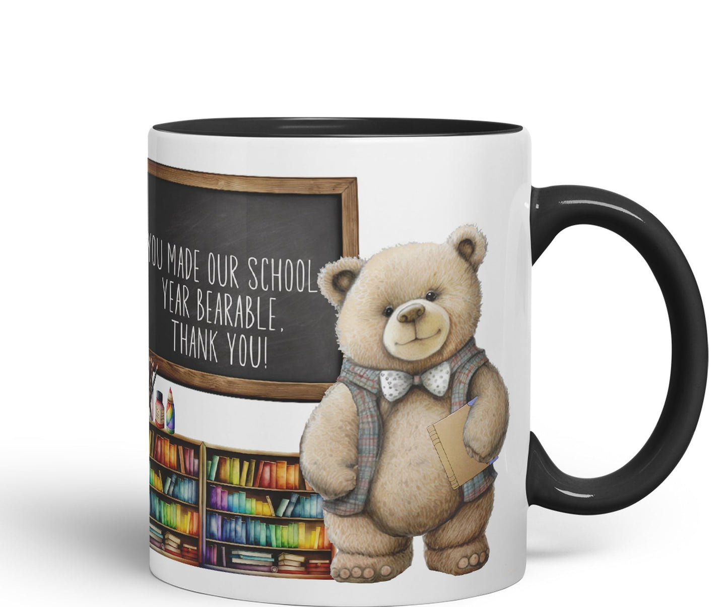 Vixar Teddy Bear Mr Teacher Gift Men Ceramic Mug Coloured Mug Cup Gift end of School Tea Coffee