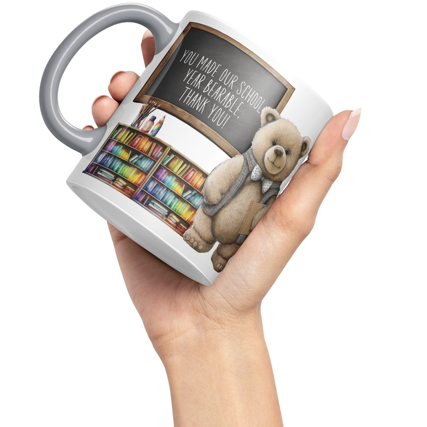 Vixar Teddy Bear Mr Teacher Gift Men Ceramic Mug Coloured Mug Cup Gift end of School Tea Coffee