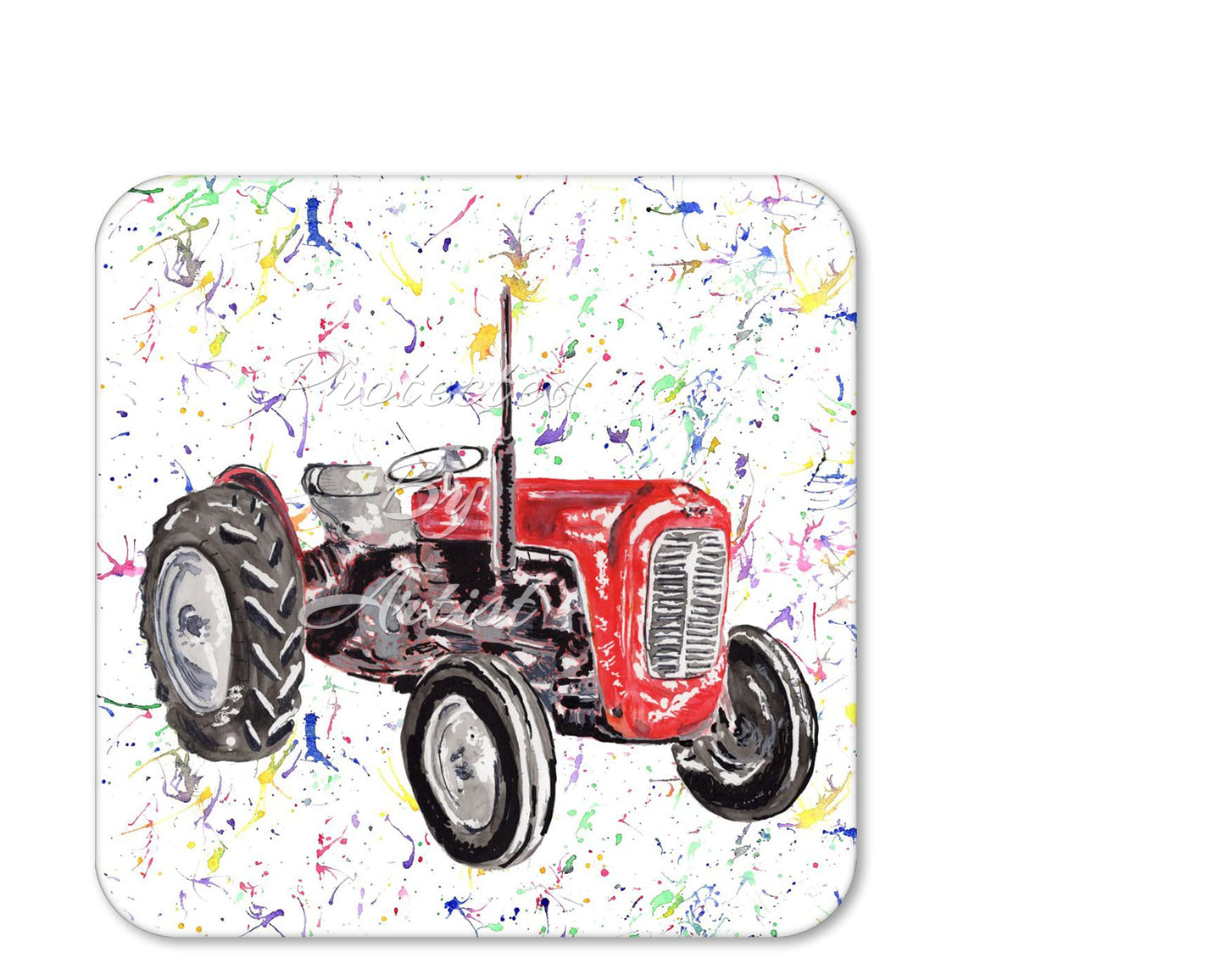 Coaster Tractor Trucks Dump Truck Coasters Watercolour Art Gift Work Office Dining Tea coffee