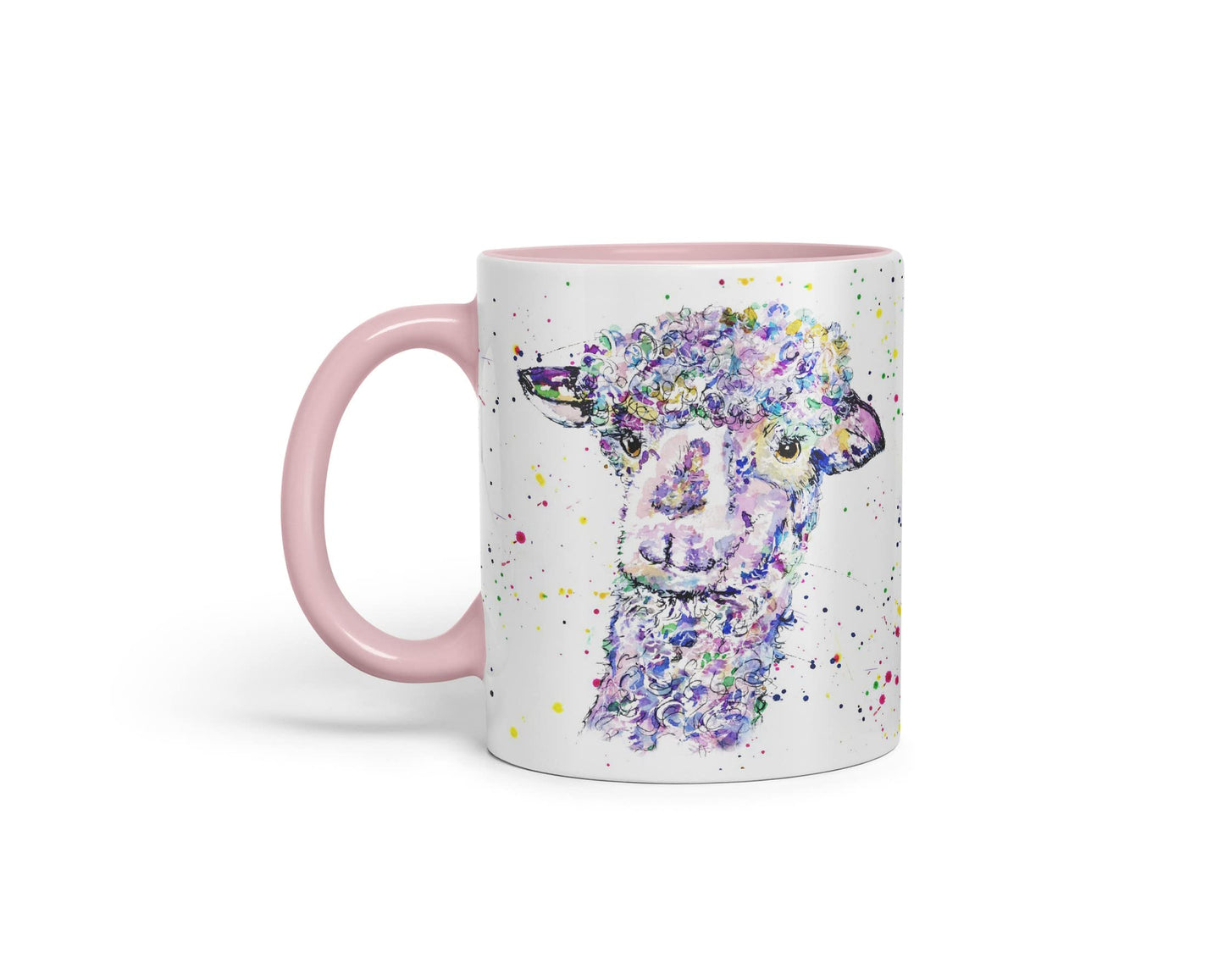 Vixar Llama lama Wildlife Farm Animals Watercolour Art Coloured Mug Cup Gift Birthday Work Office Tea Coffee