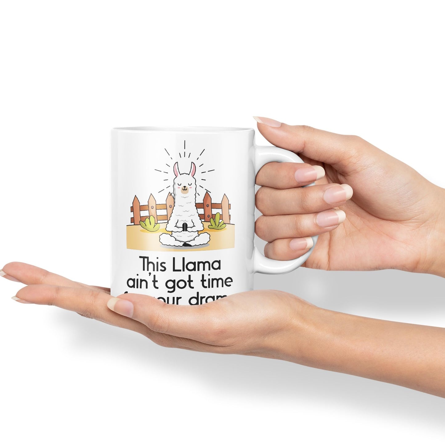 This Llama Ain't got time for Your Drama Sarcastic Joke Ceramic Coloured Mug Cup for Tea Coffee Hot Brew 330ml 11 Oz Gift