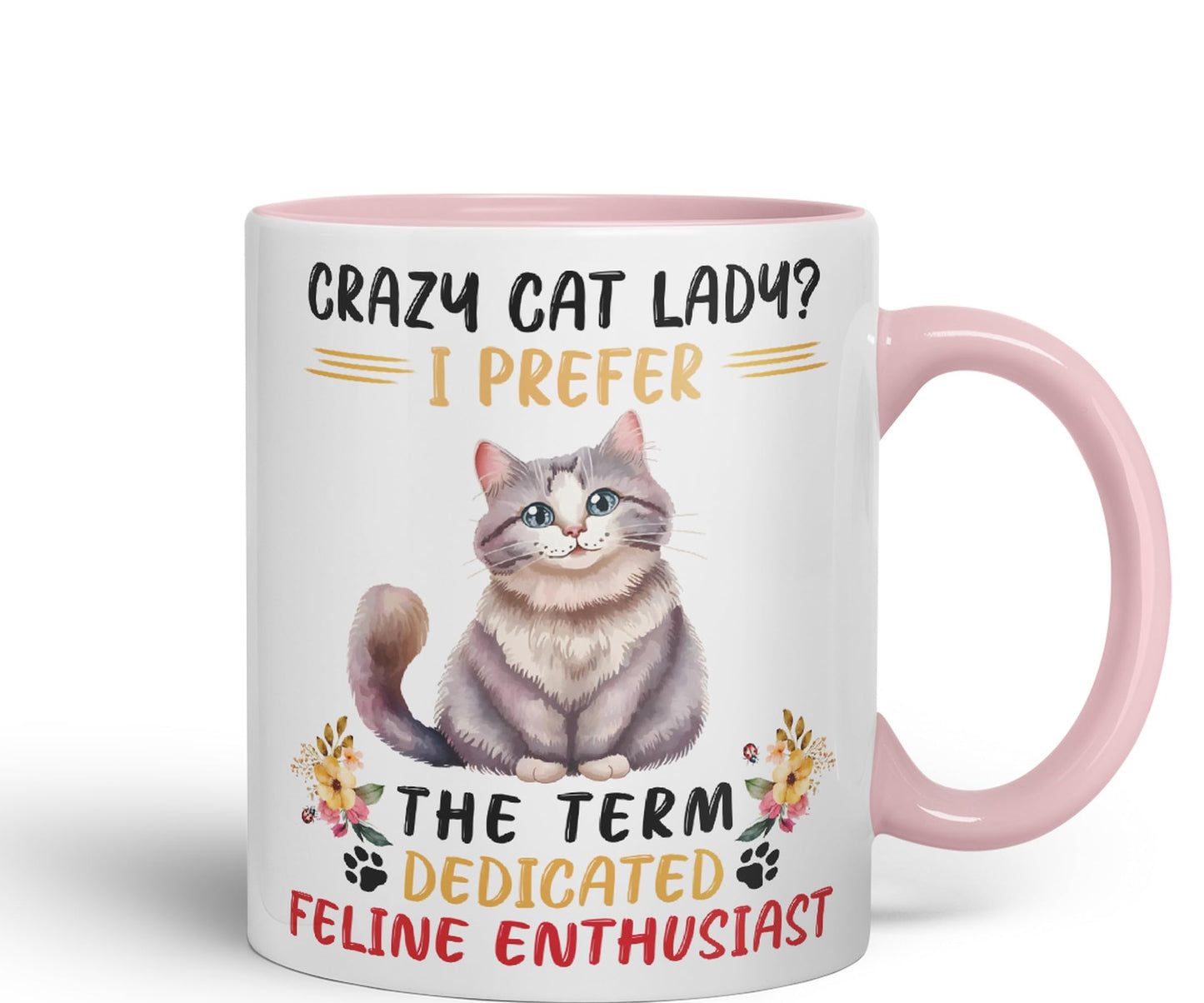 Vixar Crazy Cat Lady? I Prefer Sarcastic Joke Ceramic Coloured Mug Cup for Tea Coffee Hot Brew 330ml 11Oz