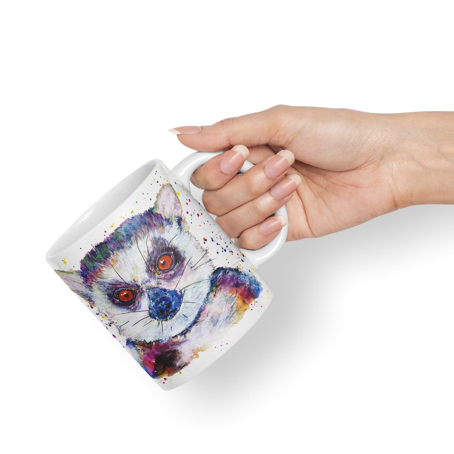 Vixar Lemur Watercolour Art Coloured 330 ml Mug Cup Gift Birthday Work Office Tea Coffee