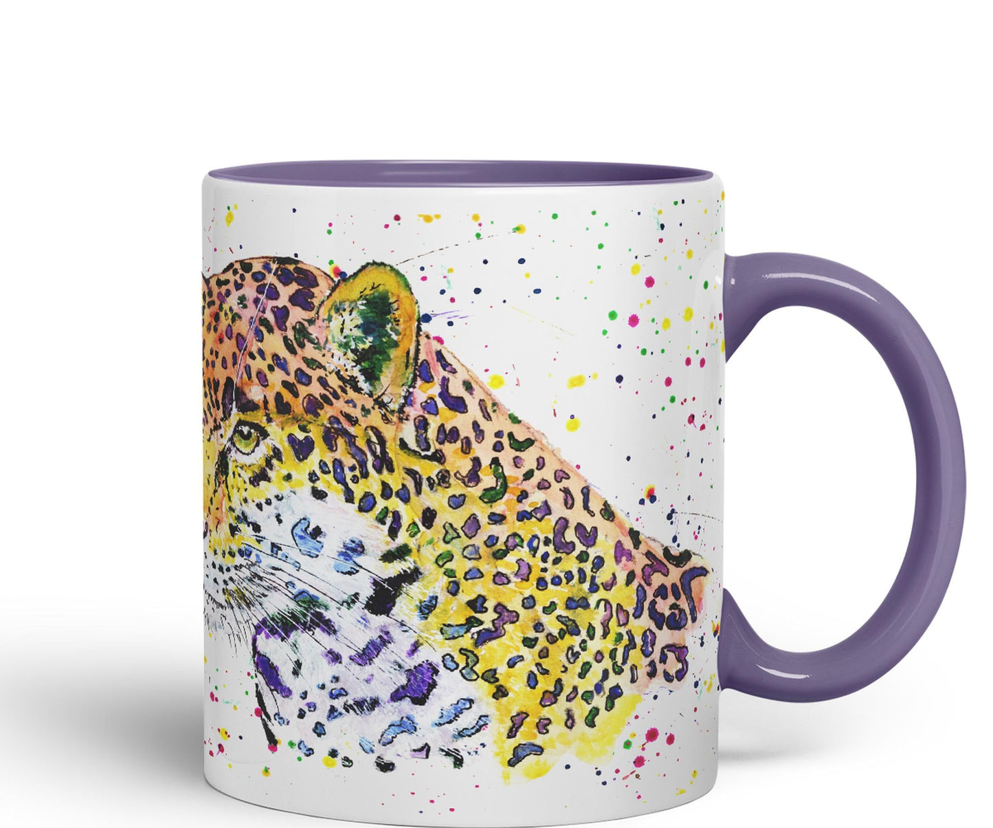 Jaguar Big Cat Safari animals Watercolour Ceramic Coloured Mug Cup for Tea Coffee Hot brew 330ml 11Oz Gift