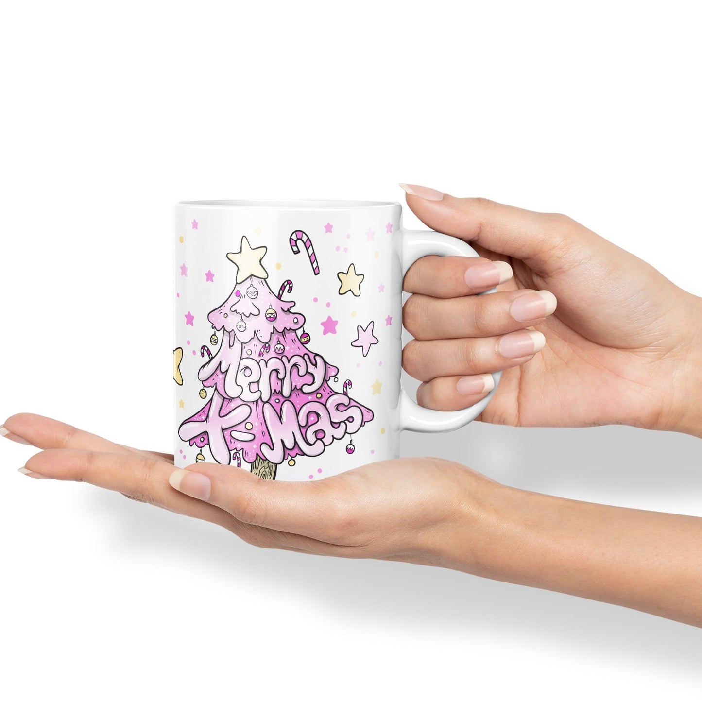 Vixar Christmas, Xmas Designs Tree Presents Coloured Ceramic Mug Cup Gift 330ml 11oz Work Office Tea Coffee Gift (CH3)