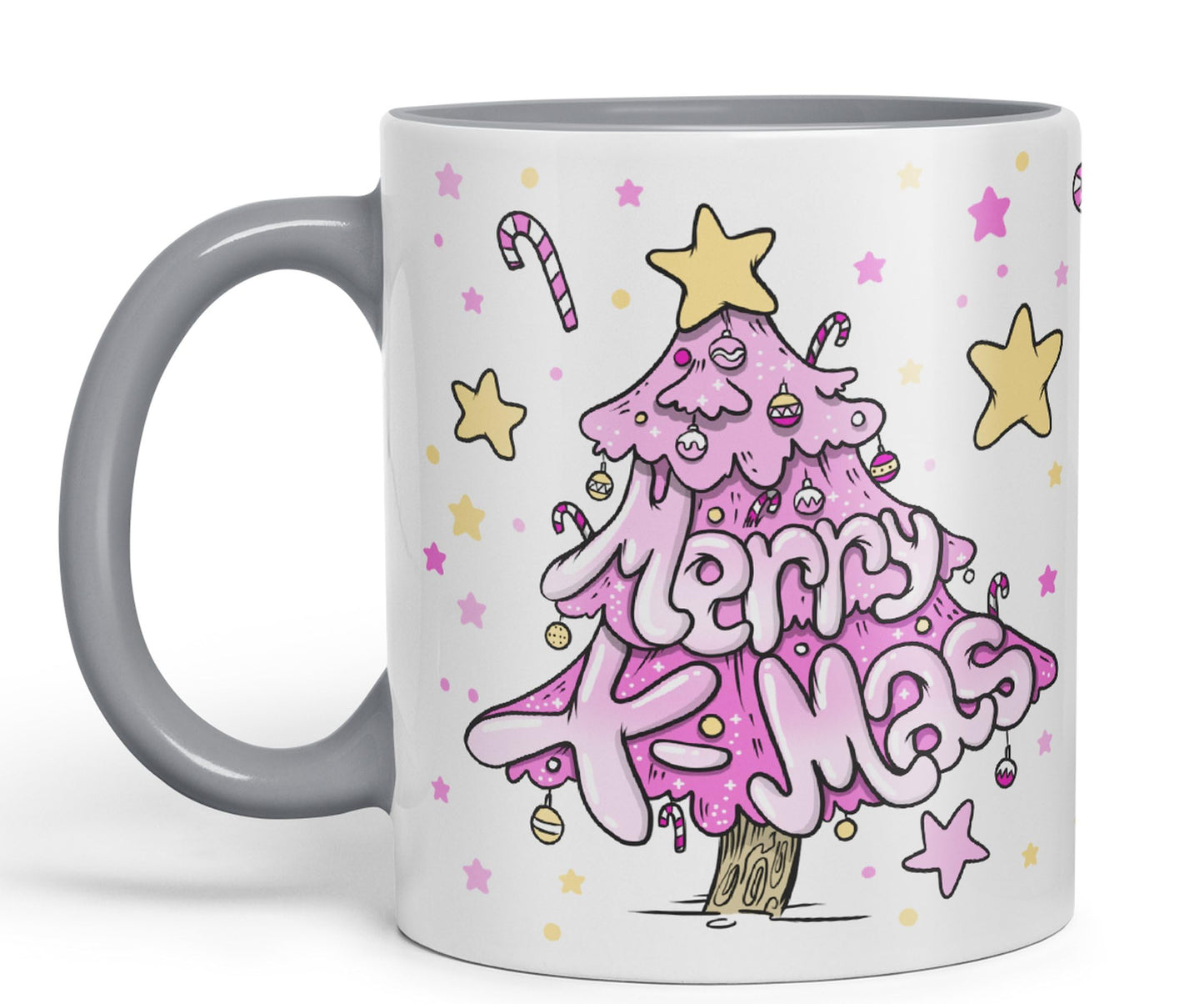 Vixar Christmas, Xmas Designs Tree Presents Coloured Ceramic Mug Cup Gift 330ml 11oz Work Office Tea Coffee Gift (CH3)