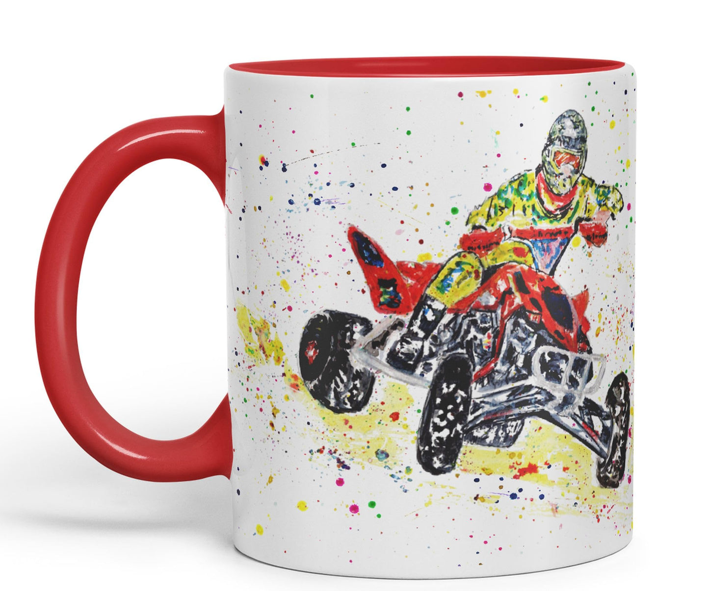 Vixar Motor Quad Bike Motocross Watercolour Art Coloured creamic 330 ml Mug Cup Gift Birthday Work Office Tea Coffee