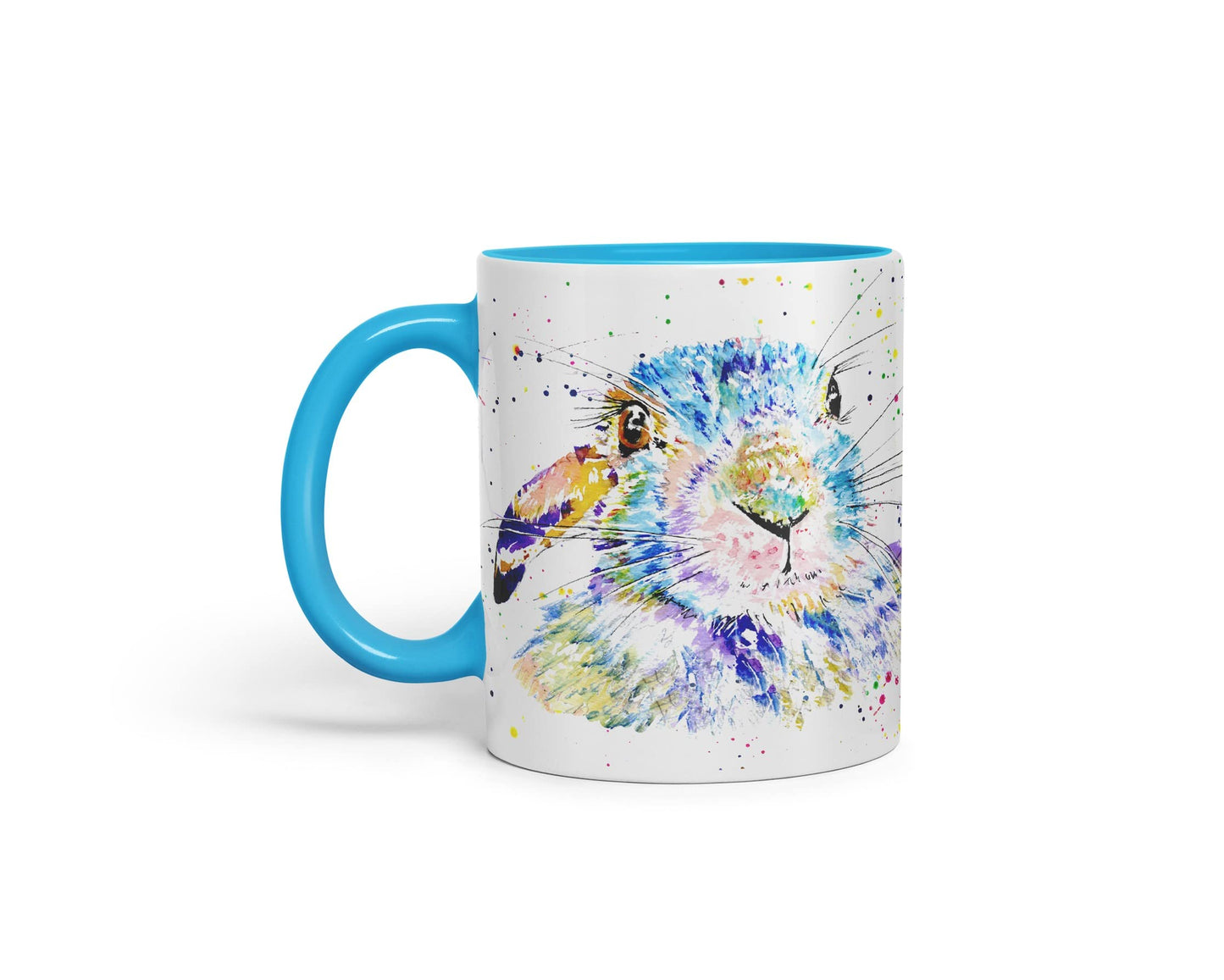 Vixar Bunny Rabbit Hare Animals Watercolour Art Coloured Mug Cup Gift Birthday Work Office Tea Coffee