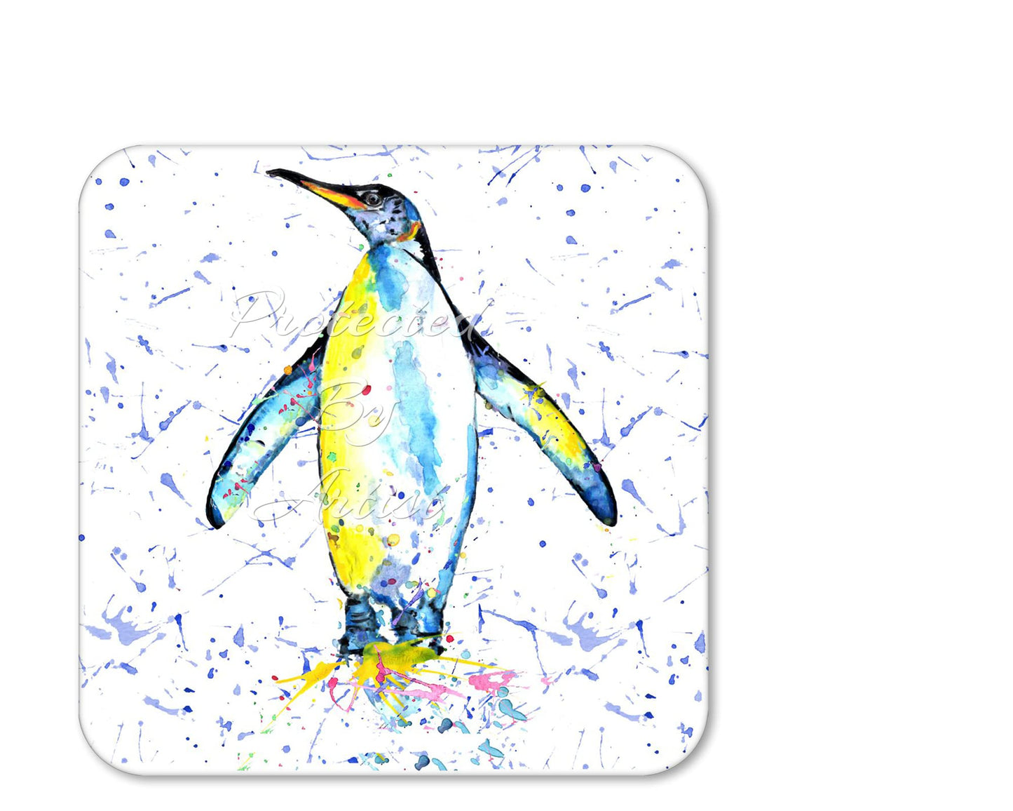 Coaster Penguin Bird Coasters Watercolour Art Gift Work Office Dining Tea coffee
