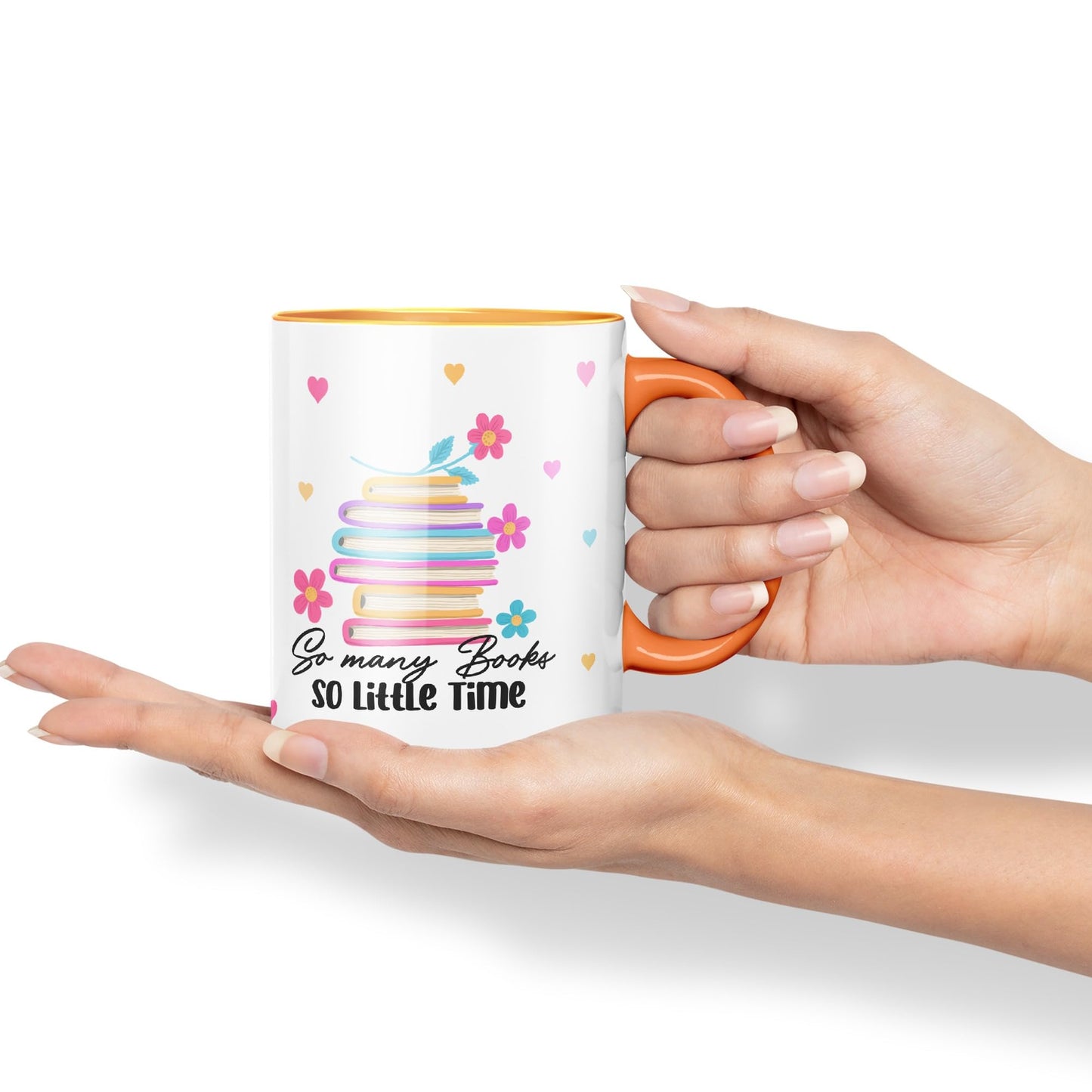 Vixar So Many Books so Little time Book Reader Gift Presents Coloured Ceramic Mug Cup Gift 330ml 11oz Work Office Tea Coffee