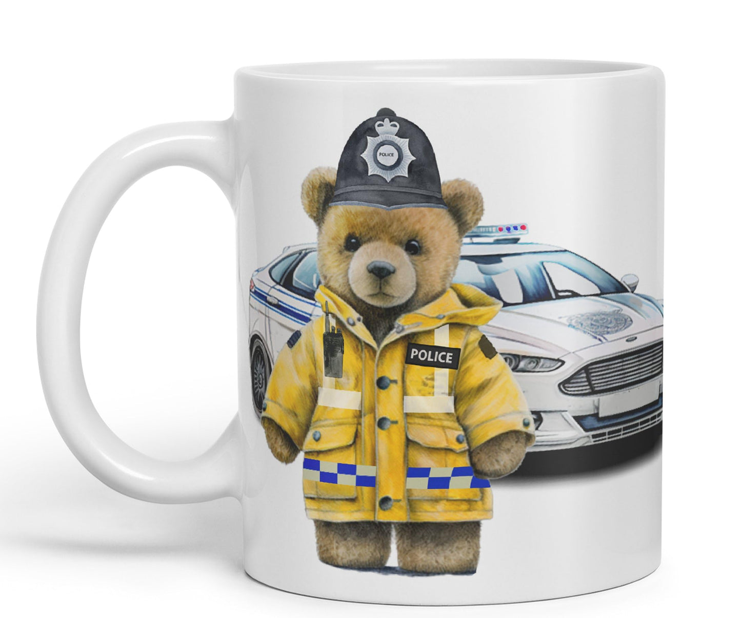 Vixar Teddy Bear Policeman Police Themed Ceramic Mug Coloured Mug Cup Gift Birthday Work Office Tea Coffee