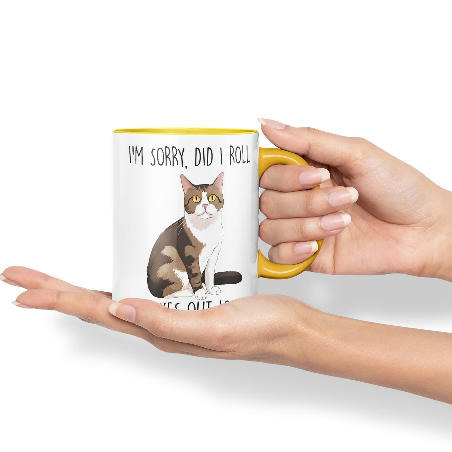 Vixar I'm Sorry, did I roll, My Eyes Out Loud? Cats Sarcastic Joke Ceramic Coloured Mug Cup for Tea Coffee Hot Brew 330ml 11Oz