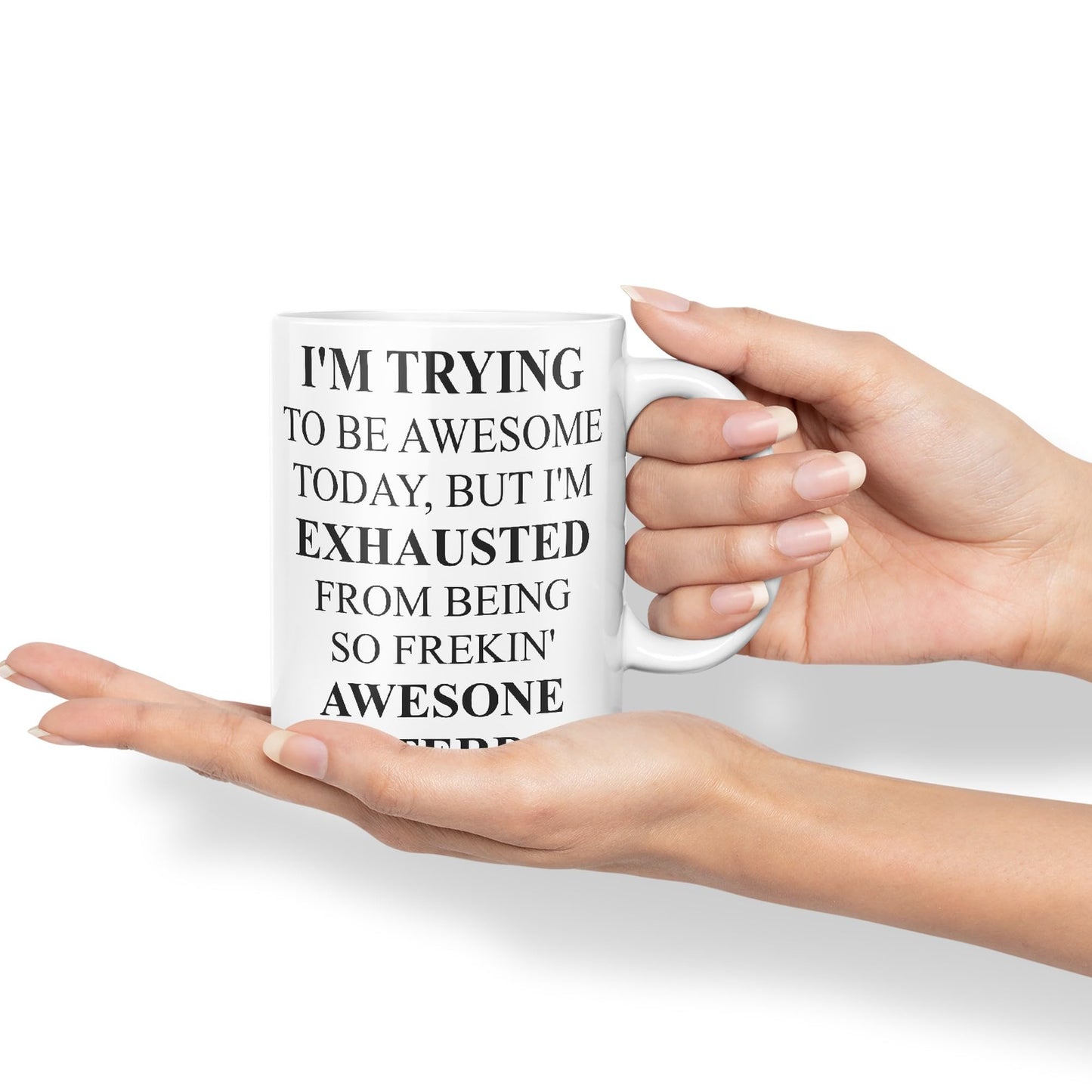 Vixar I'm Trying to be Awsome... Coloured Ceramic Mug Cup Gift 330ml 11oz Work Office Tea Coffee Valentines