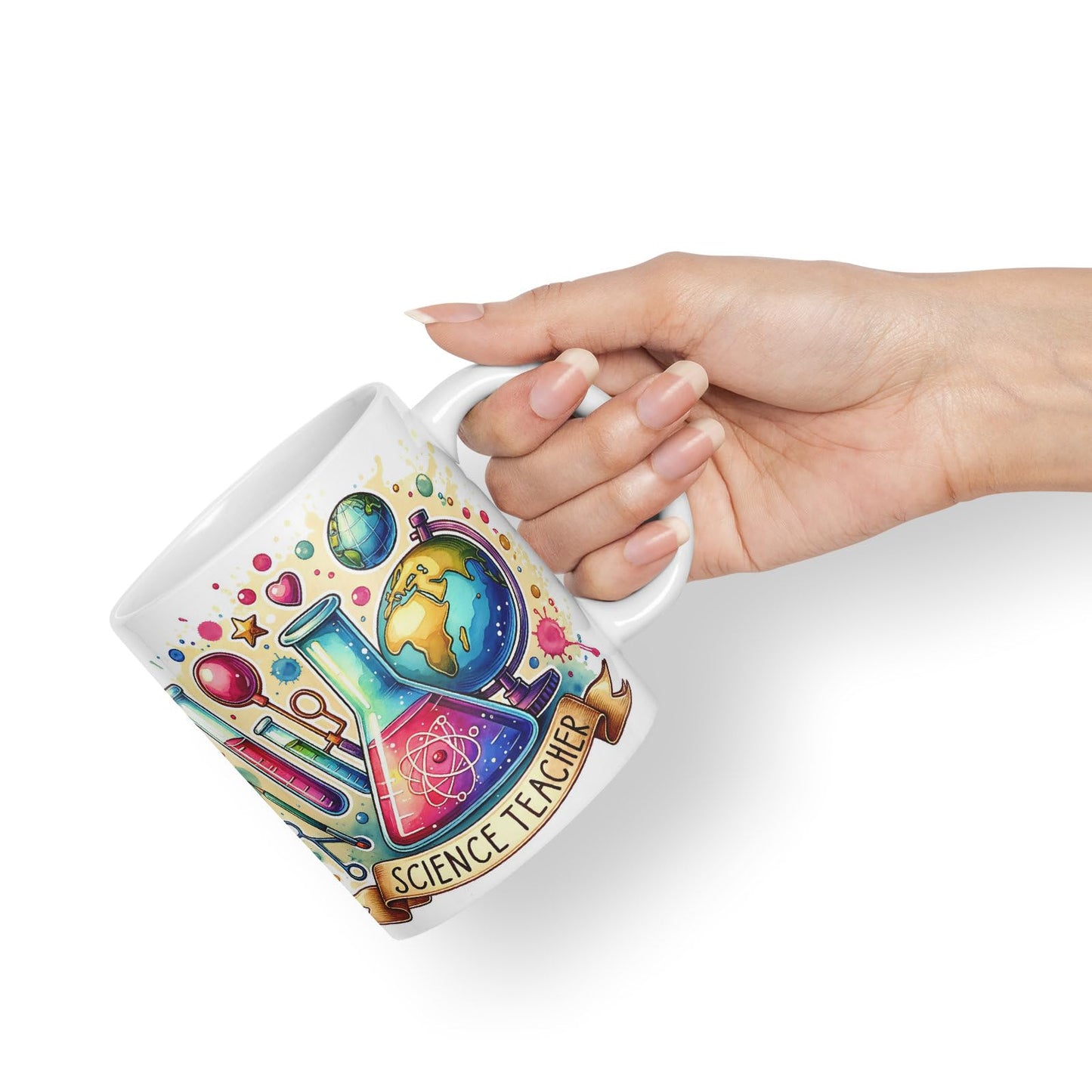 Vixar Science Teacher Teacher Mug Thank You, End of School Gift Ceramic Coloured Mug Cup for Tea Coffee Hot Brew 330ml 11Oz Gift