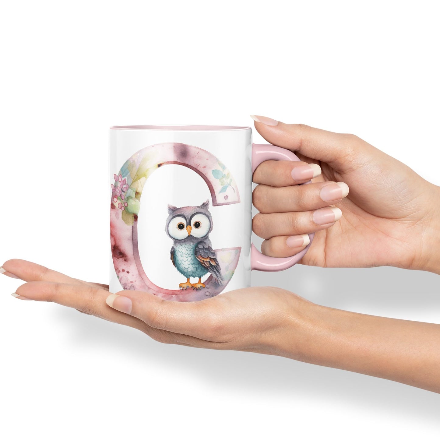 Letter C mug, Animals Alphabet Letter C Monogram animal for kids Ceramic Coloured Mug Cup for Tea Coffee Hot brew 330ml 11Oz Gift
