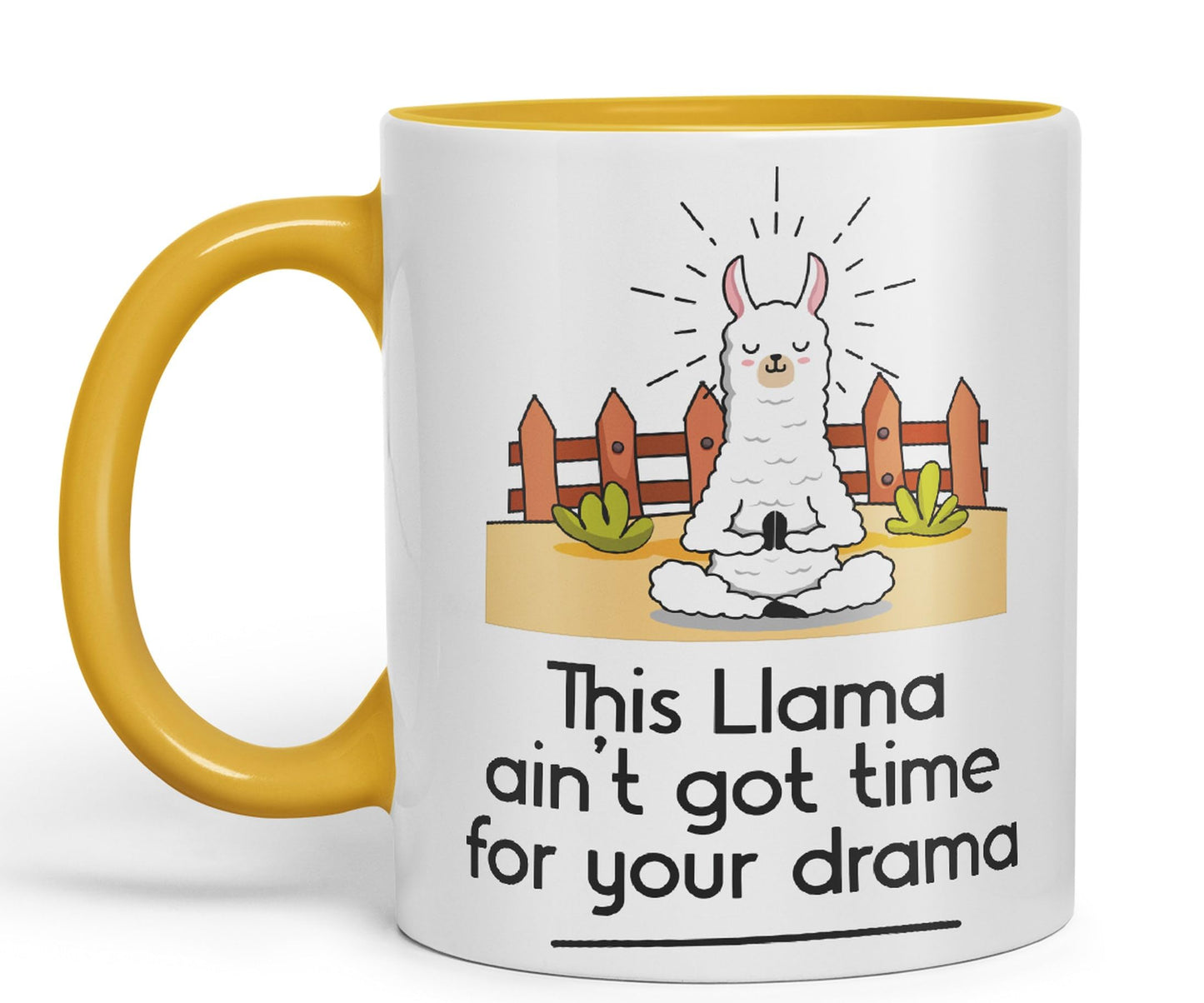 This Llama Ain't got time for Your Drama Sarcastic Joke Ceramic Coloured Mug Cup for Tea Coffee Hot Brew 330ml 11 Oz Gift