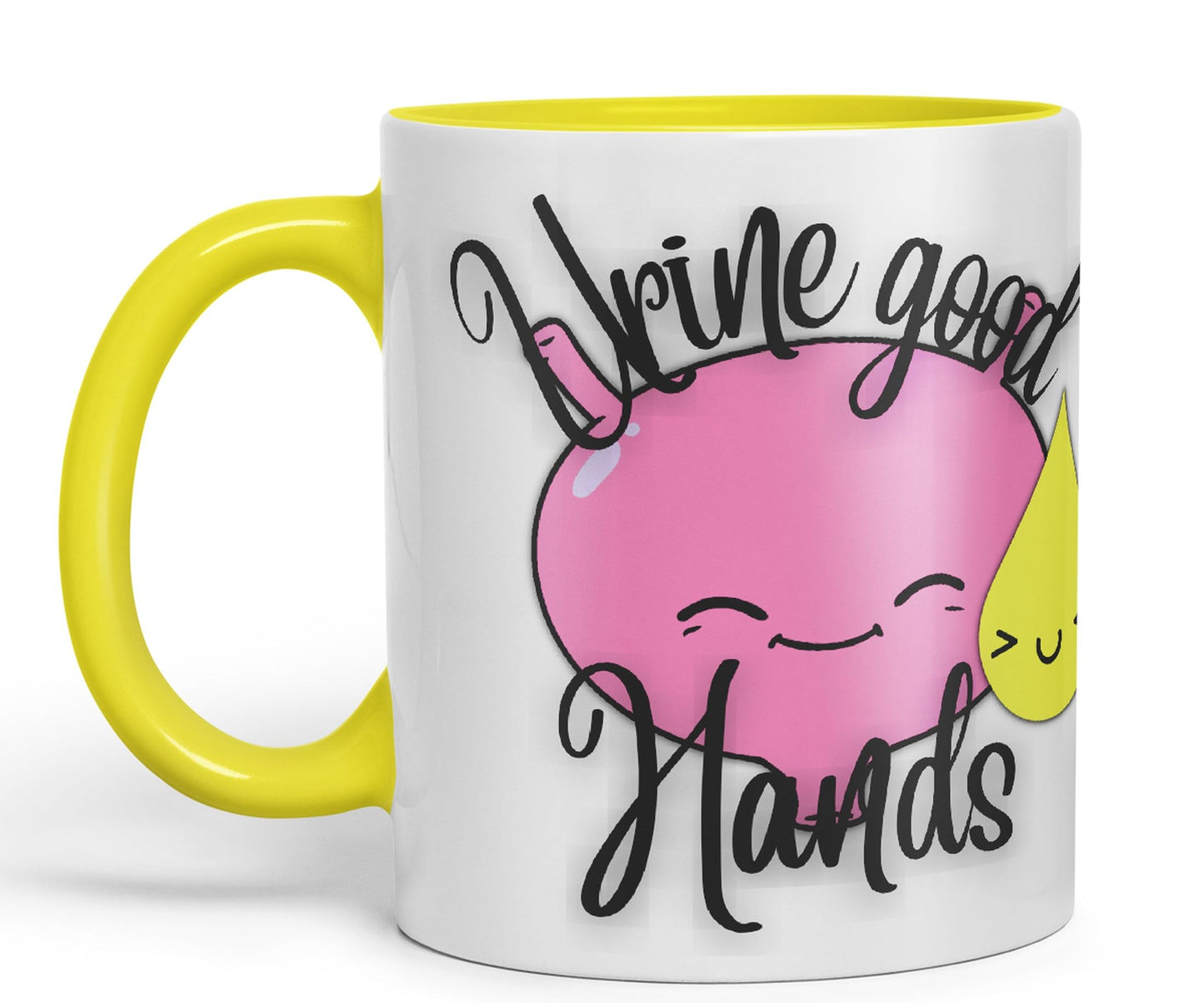 Vixar Anatomy Pun Humor Urine Good Hands Coloured Ceramic 330 ml Mug Cup Gift Birthday Work Office Tea Coffee