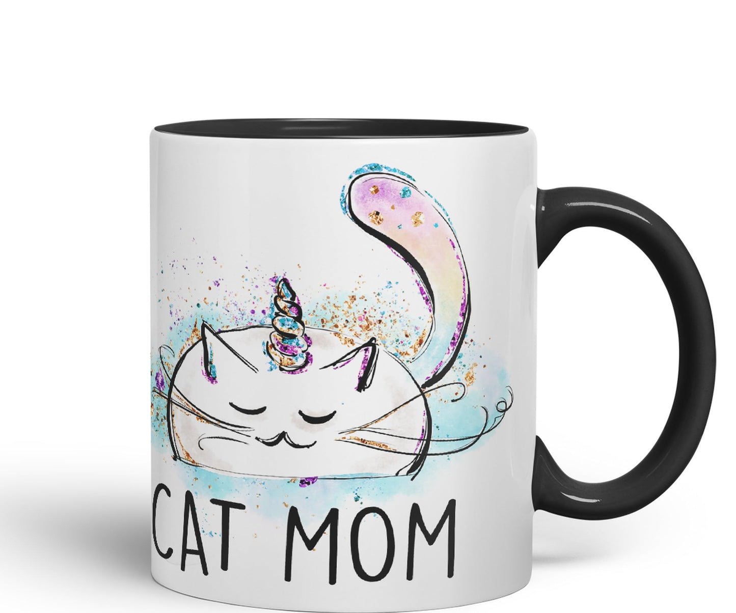 Vixar Cat Mum Unicorn Kitten Ceramic 330 ml Coloured Mug Cup Gift Tea Coffee Christmas Office Home