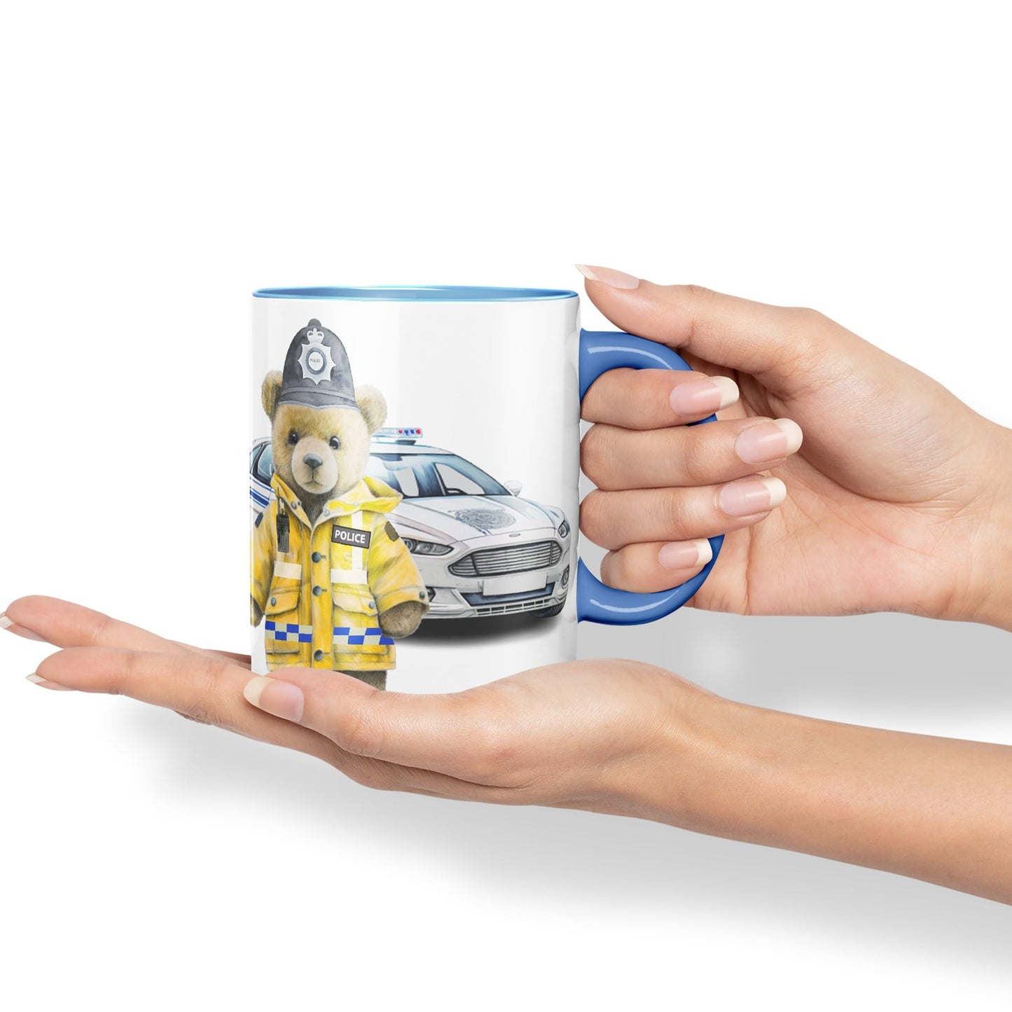 Vixar Teddy Bear Policeman Police Themed Ceramic Mug Coloured Mug Cup Gift Birthday Work Office Tea Coffee