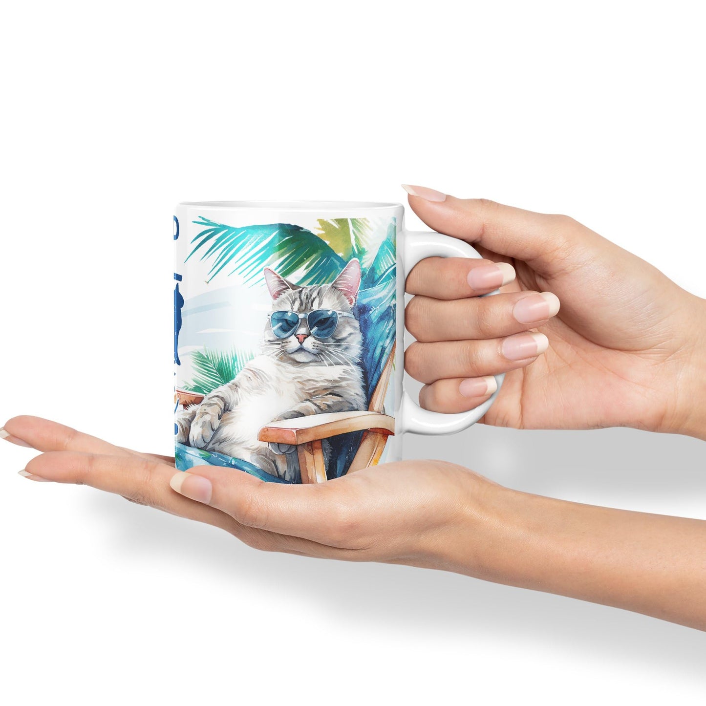 Vixar Cat Lover I Work Hard so My cat can Have a Better Life Coloured Ceramic Mug Cup Gift 330ml 11oz Work Office Tea Coffee