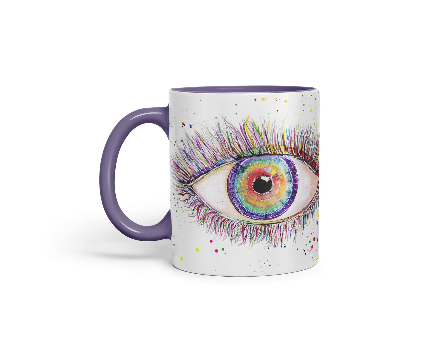 Vixar Eye Rainbow Watercolour Art Coloured Mug Cup Gift Birthday Work Office Tea Coffee
