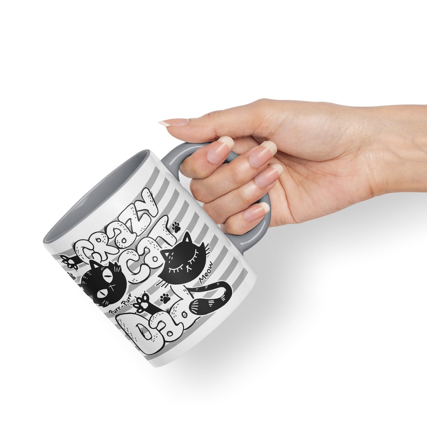 Vixar Crazy Cat Dad Ceramic Mug Coloured Mug Cup Gift Tea Coffee Father's Day Christmas