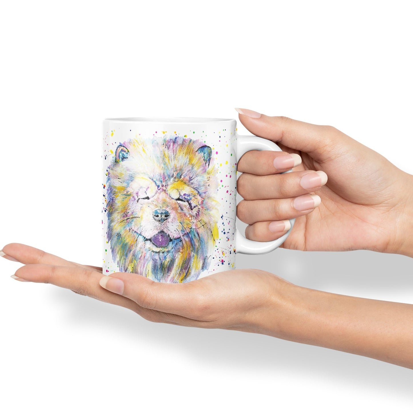 Vixar Chow Chow Wrinkly Chinese Dog Pet Animals Watercolour Art Coloured 330 ml Mug Cup Gift Birthday Work Office Tea Coffee