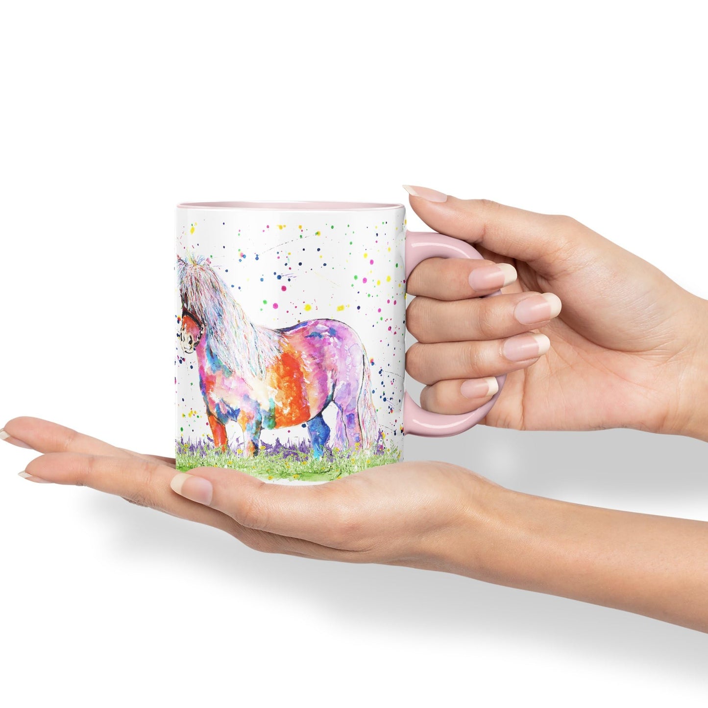 Vixar Shetland Pony Horse Pet Watercolour Art Coloured 330 ml Mug Cup Gift Birthday Work Office Tea Coffee