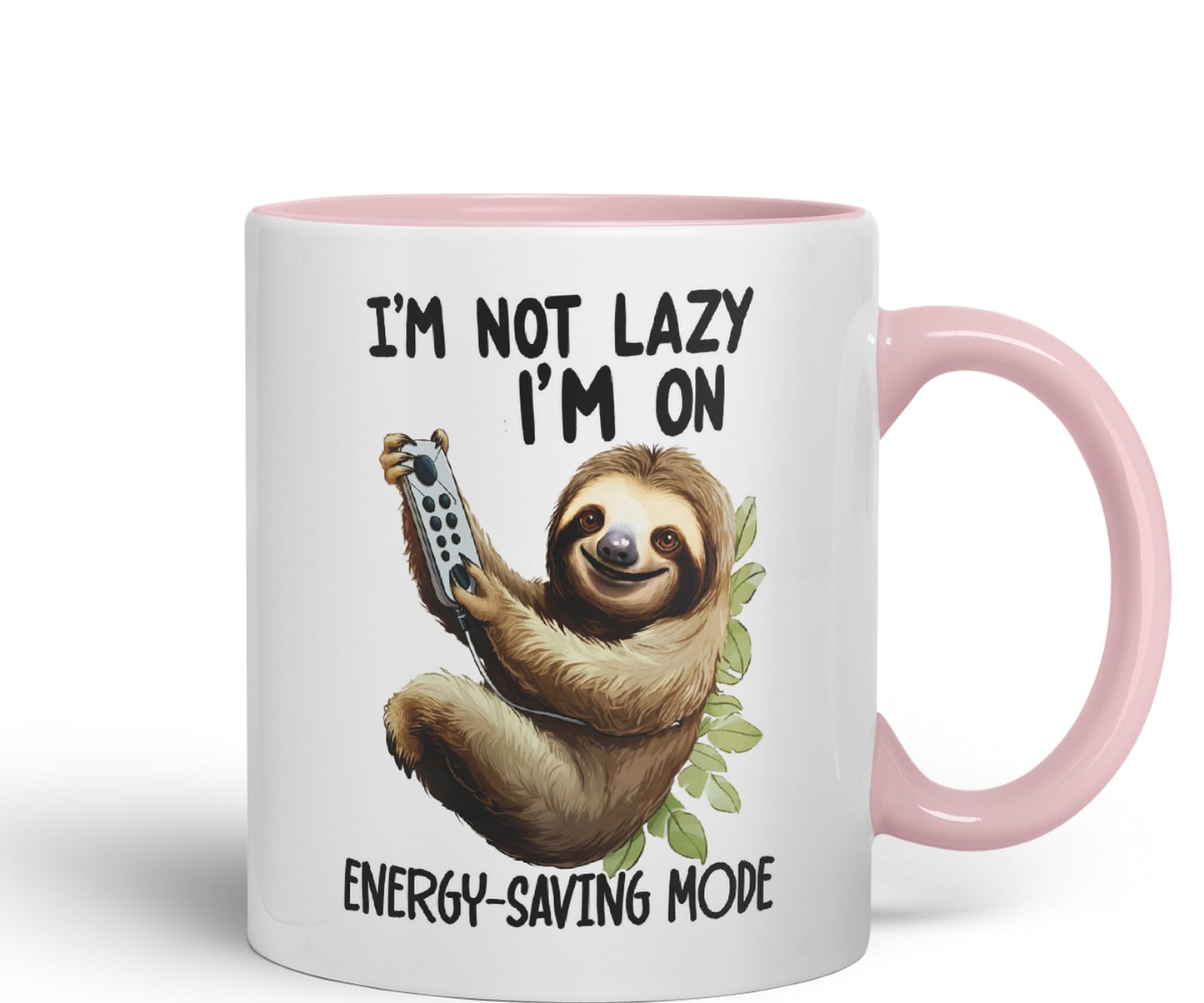 I'm Not Lazy I'm On Energy-Saving Mode Sloth Joke sarkasm Sarcastic Ceramic Coloured Mug Cup for Tea Coffee Hot Brew 330ml 11Oz Gift