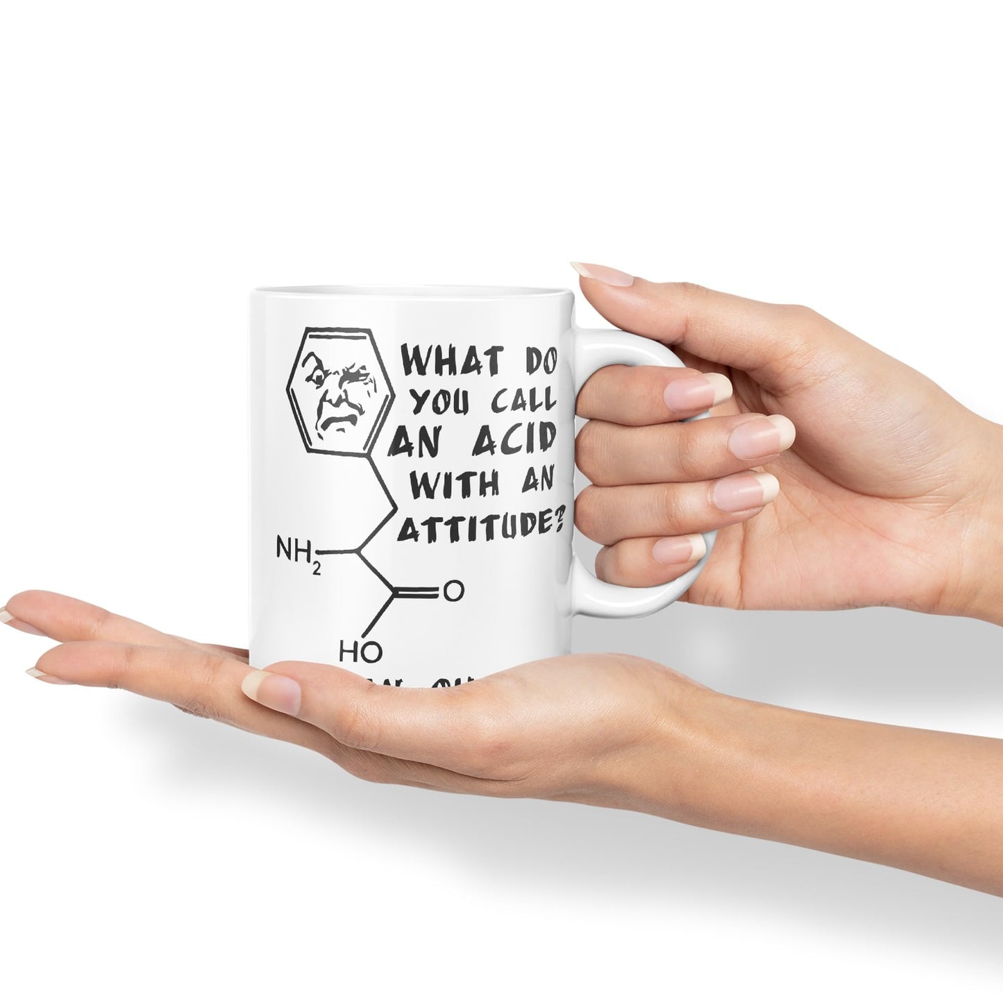 Vixar A Mean Oh Acid Pun Breaking Funny Science Ceramic Coloured Mug Cup - A Great Gift for Your Physics, Chemistry or Biology Teacher!
