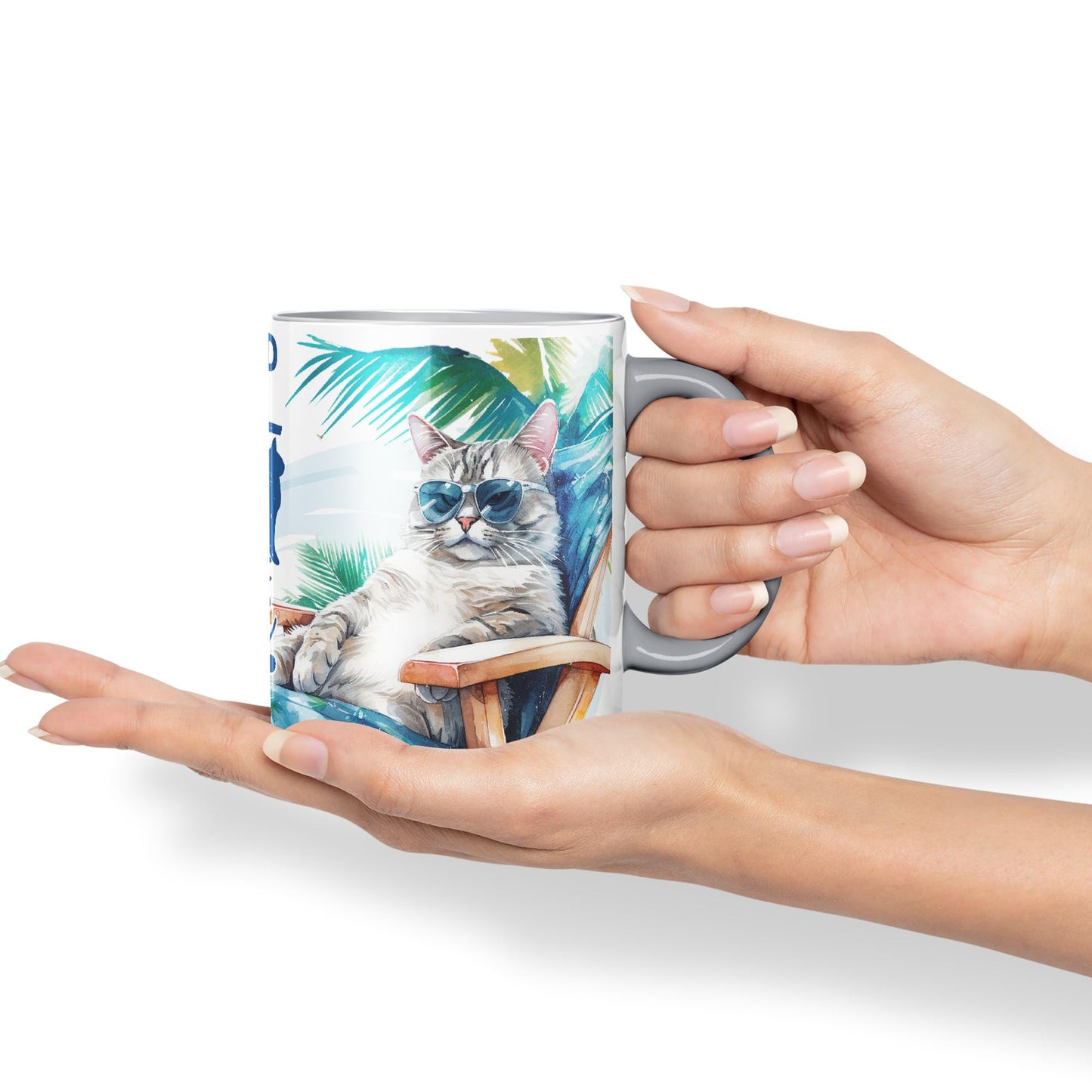 Vixar Cat Lover I Work Hard so My cat can Have a Better Life Coloured Ceramic Mug Cup Gift 330ml 11oz Work Office Tea Coffee