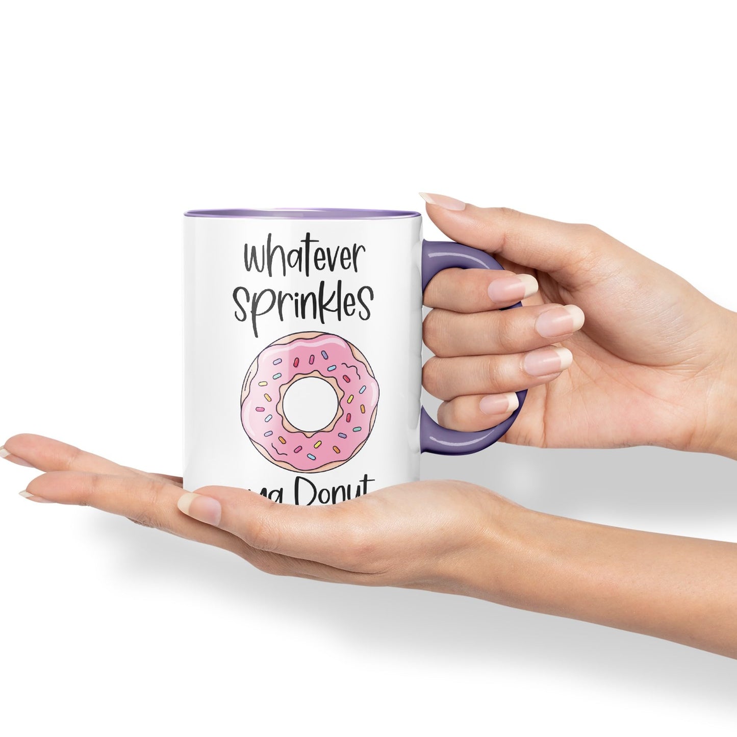 Whatever Sprinkles ya Donut Sarcastic Joke Ceramic Coloured Mug Cup for Tea Coffee Hot Brew Gift 330ml 11 OZ Gift