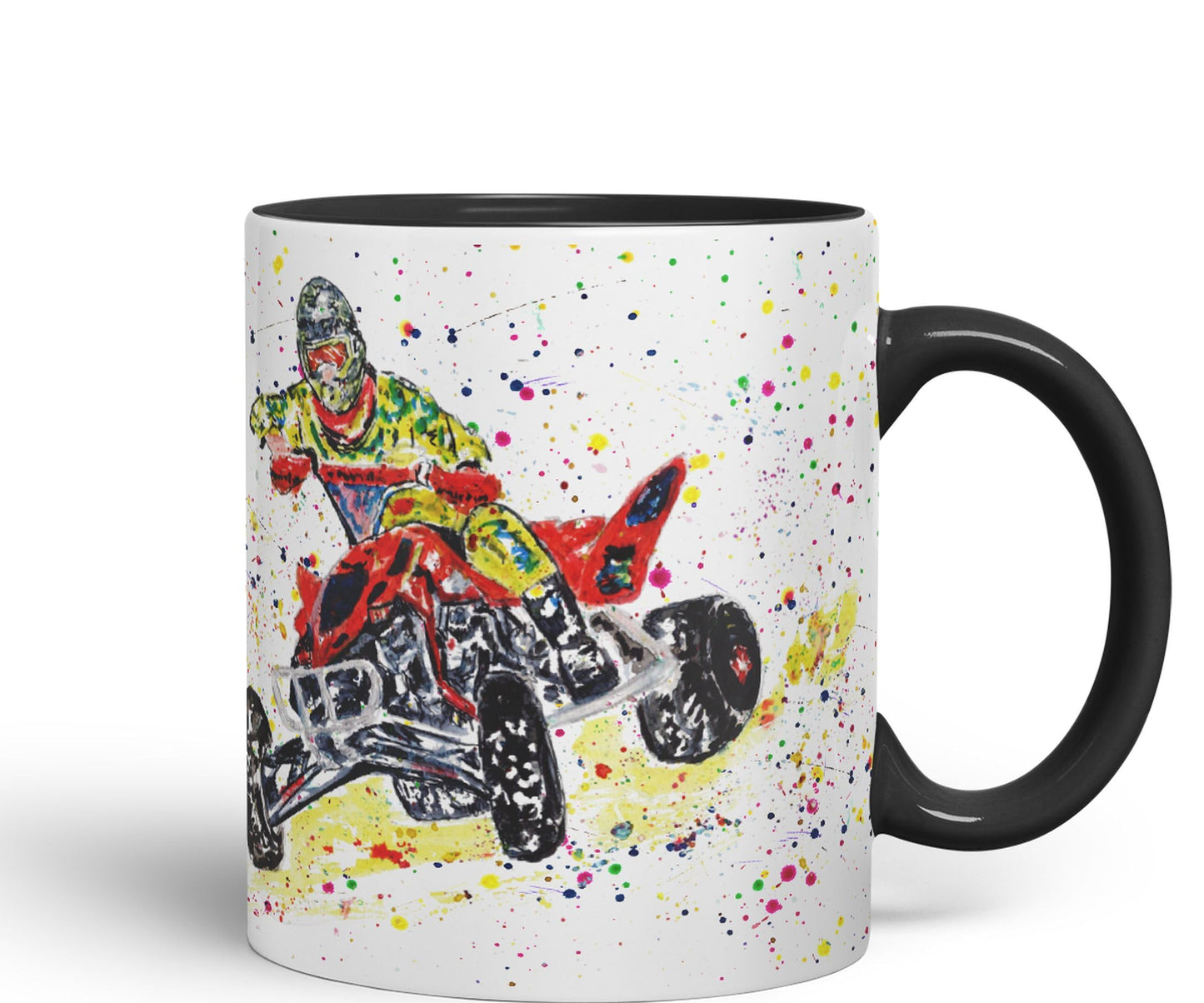 Vixar Motor Quad Bike Motocross Watercolour Art Coloured creamic 330 ml Mug Cup Gift Birthday Work Office Tea Coffee