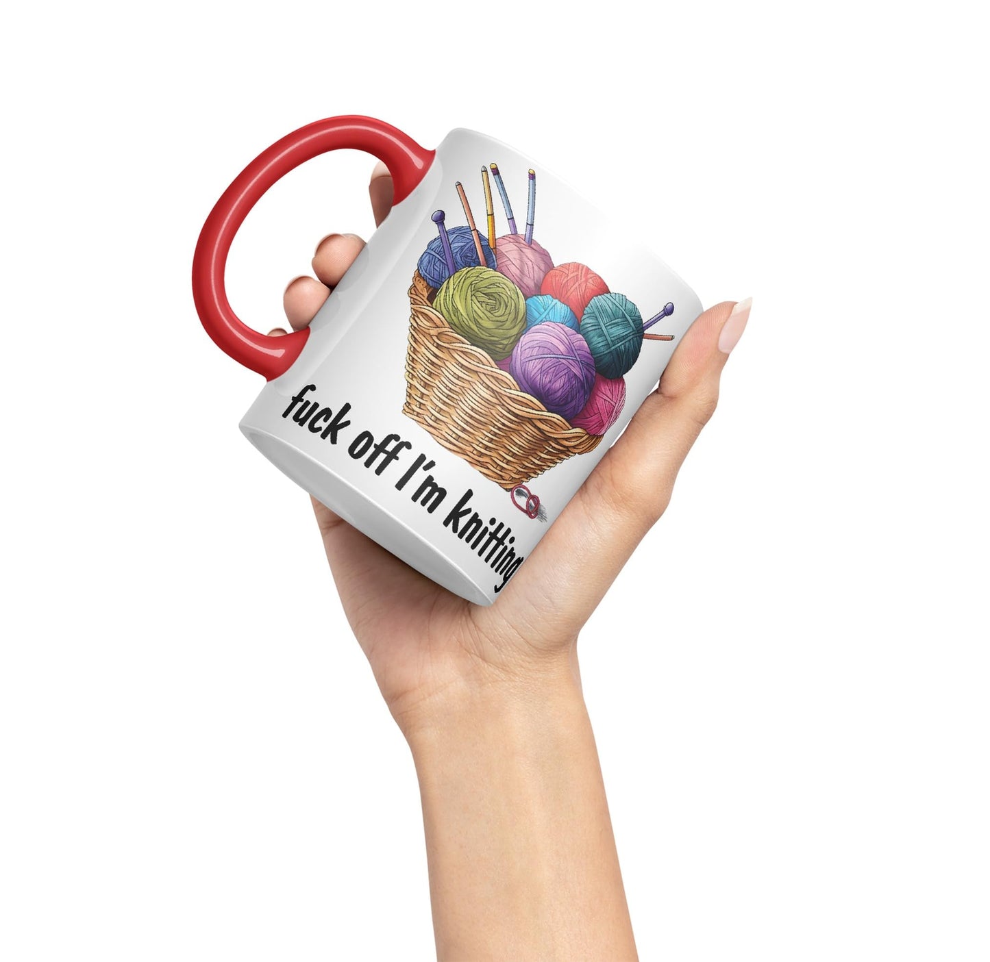 I'm Knitting f.. Off Joke Sarcastic Ceramic Coloured Mug Cup for Tea Coffee Hot Brew 330ml 11Oz