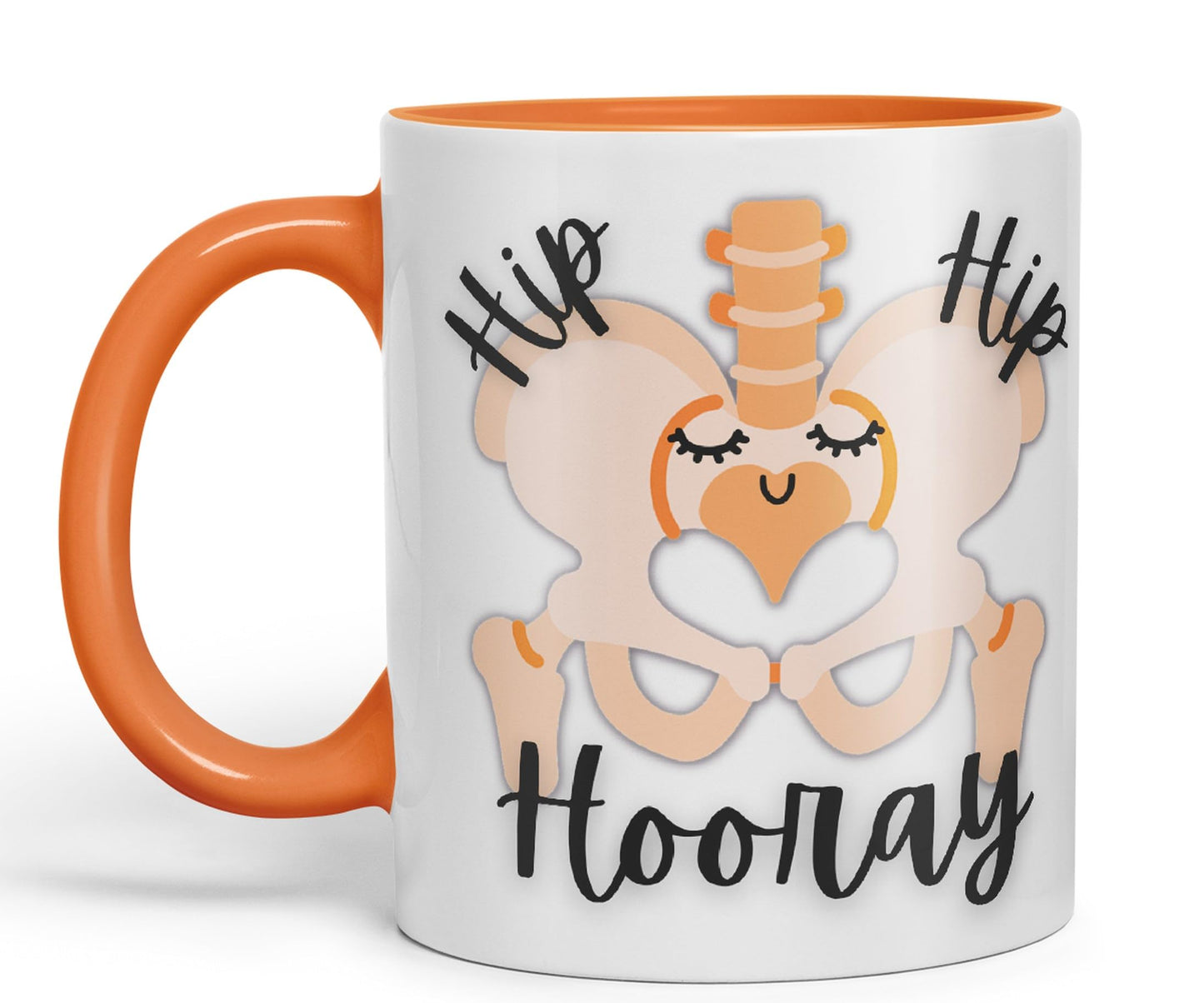 Vixar Anatomy Pun Humor Hip Hip Hooray Coloured Ceramic 330 ml Mug Cup Gift Birthday Work Office Tea Coffee