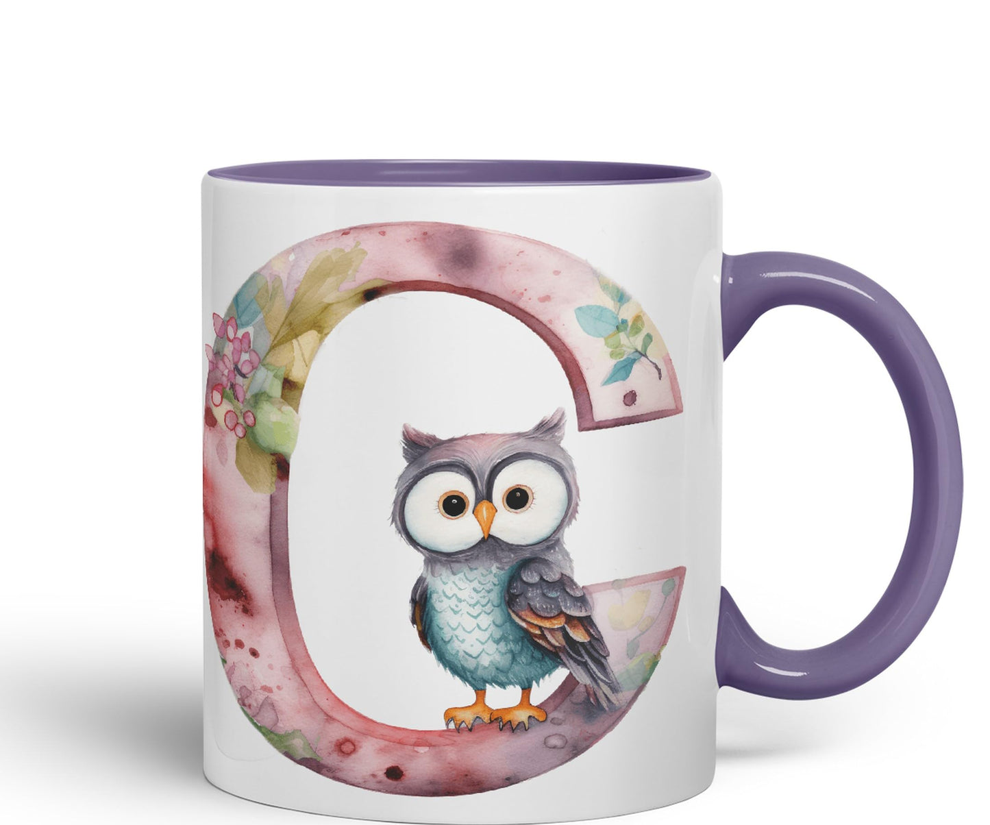 Letter C mug, Animals Alphabet Letter C Monogram animal for kids Ceramic Coloured Mug Cup for Tea Coffee Hot brew 330ml 11Oz Gift