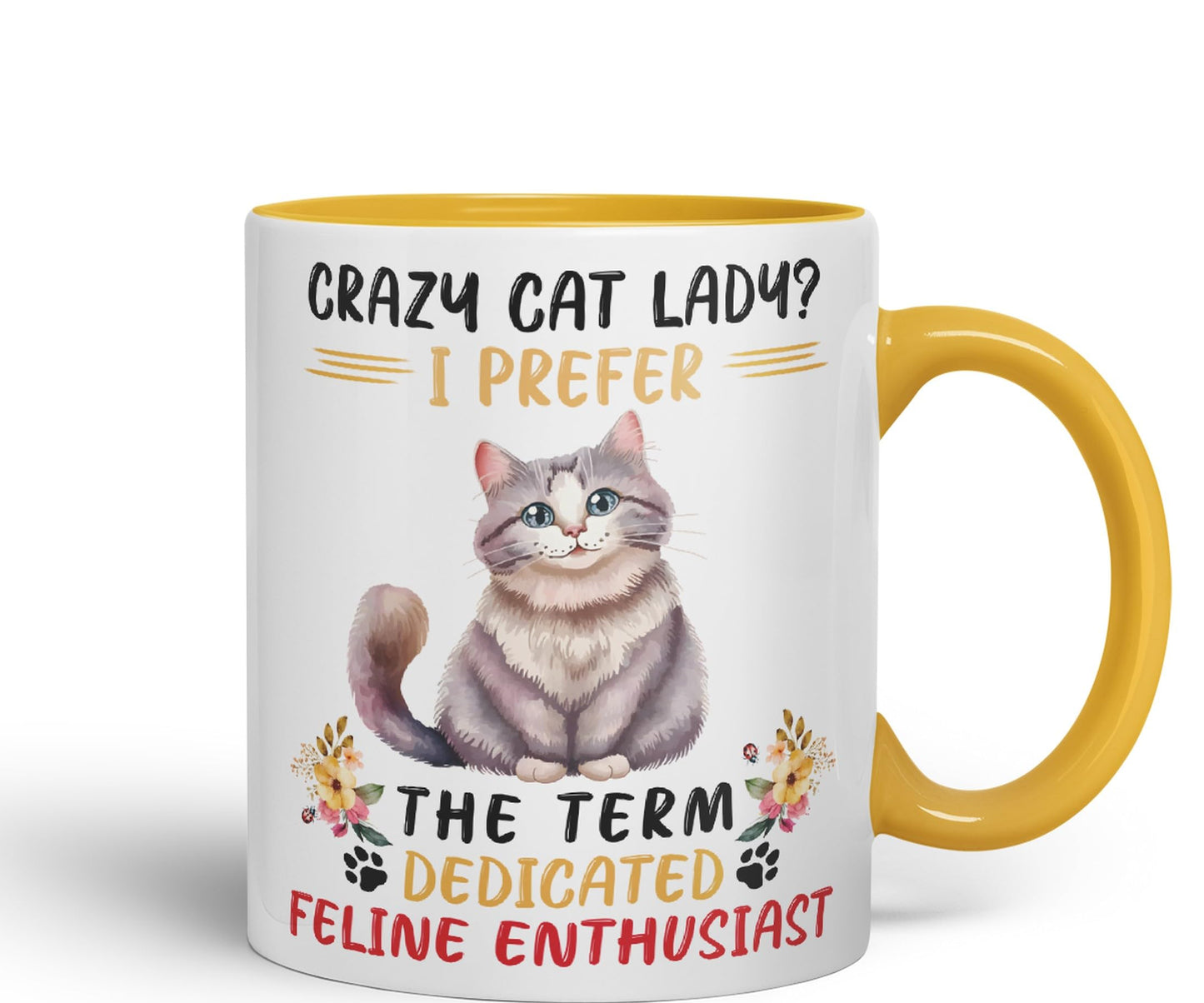 Vixar Crazy Cat Lady? I Prefer Sarcastic Joke Ceramic Coloured Mug Cup for Tea Coffee Hot Brew 330ml 11Oz
