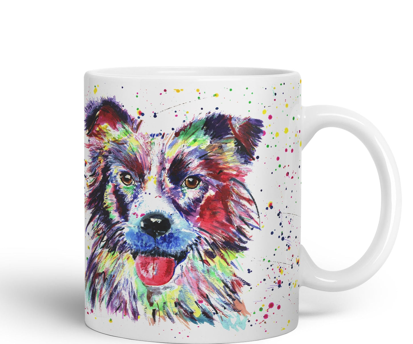Vixar Border Collie Dog Pet Animals Watercolour Art Coloured 330 ml Mug Cup Gift Birthday Work Office Tea Coffee
