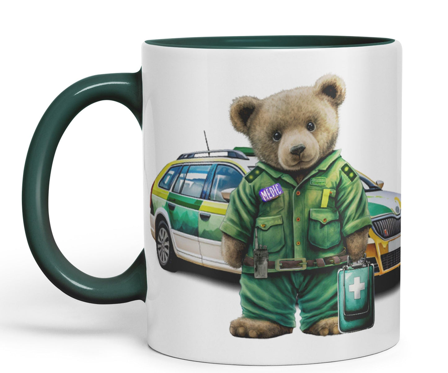 Vixar Teddy Bear Medic Themed Ceramic Mug Coloured Mug Cup Gift Birthday Work Office Tea Coffee