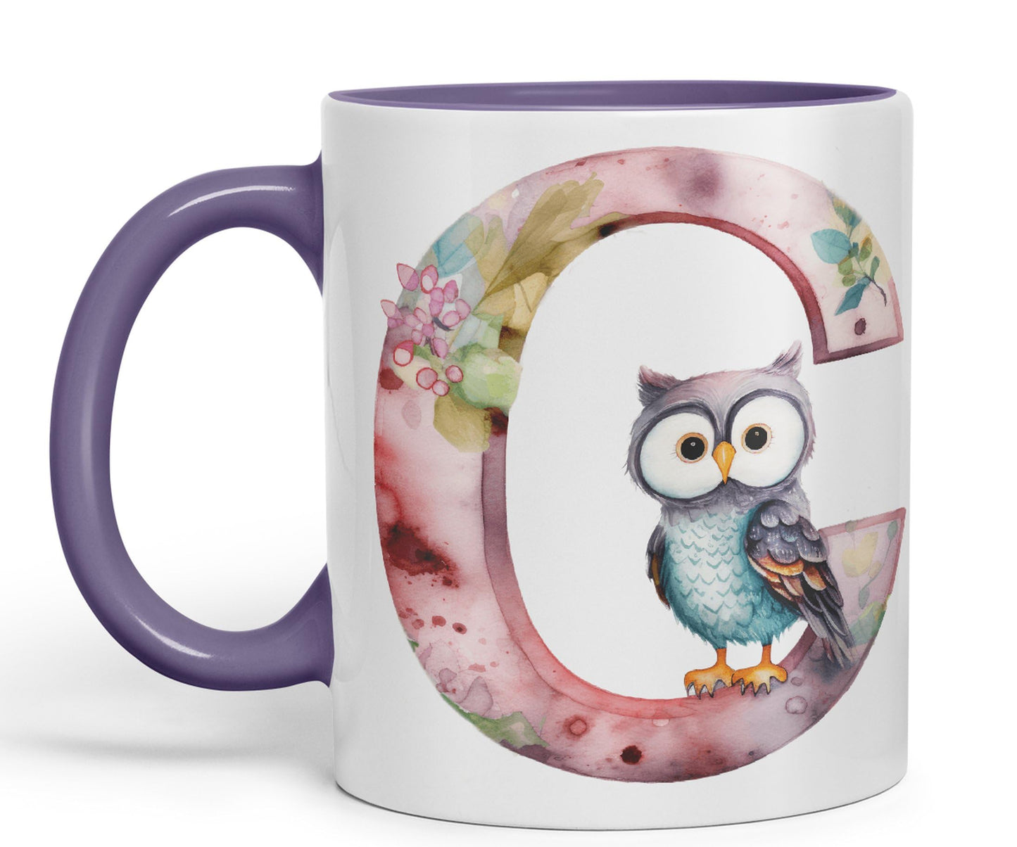 Letter C mug, Animals Alphabet Letter C Monogram animal for kids Ceramic Coloured Mug Cup for Tea Coffee Hot brew 330ml 11Oz Gift