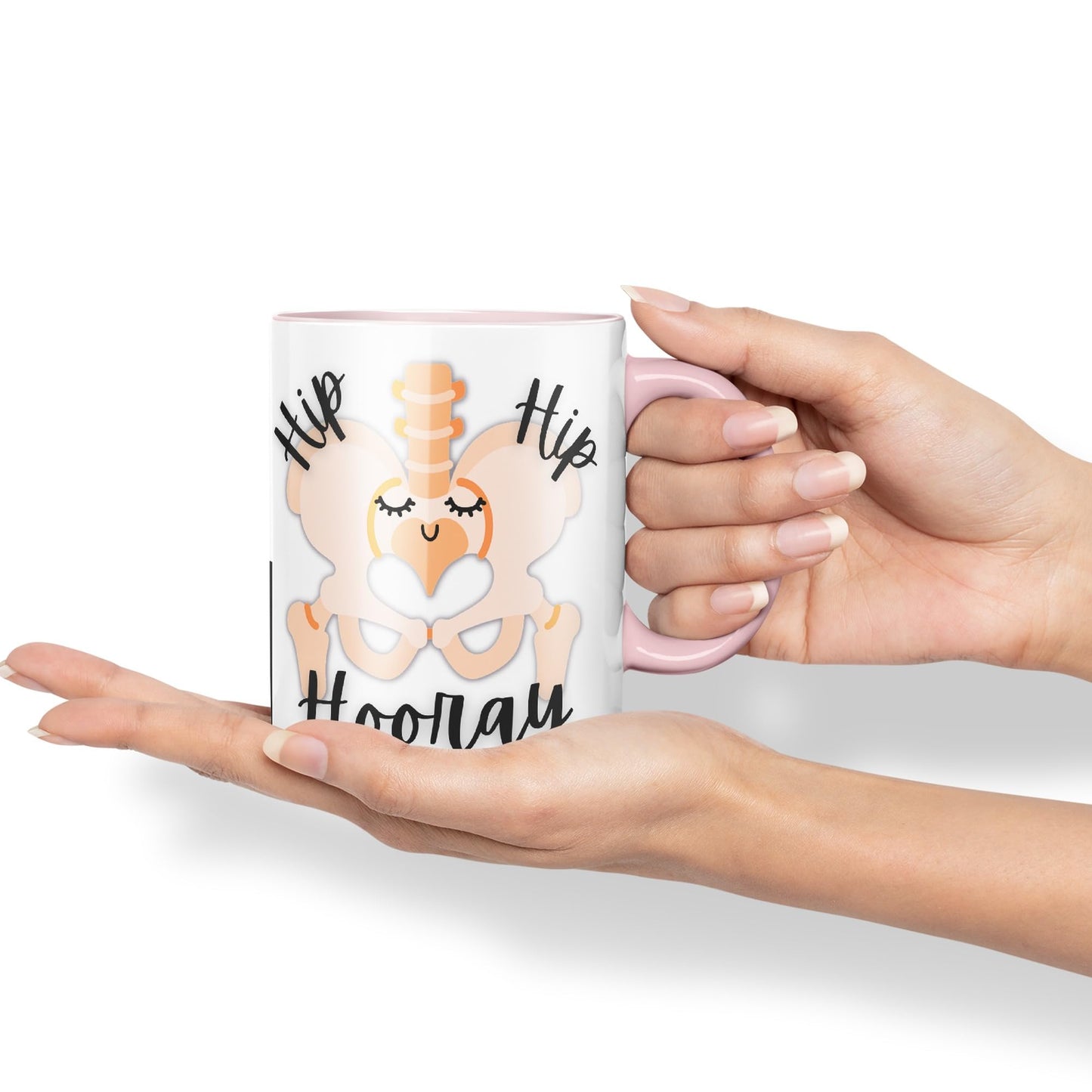 Vixar Anatomy Pun Humor Hip Hip Hooray Coloured Ceramic 330 ml Mug Cup Gift Birthday Work Office Tea Coffee